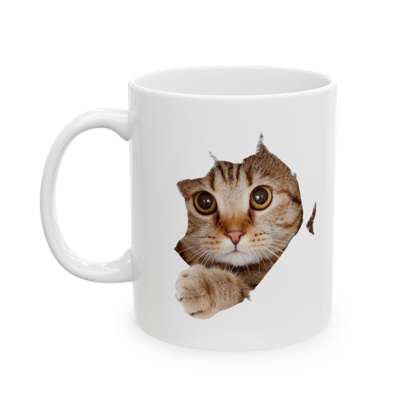 Cute Cat Ceramic Mug, Cat Lover Gift, Coffee Tea Cup, Animal Lover Mug, Pet Lover Present, Birthday Gift for Her