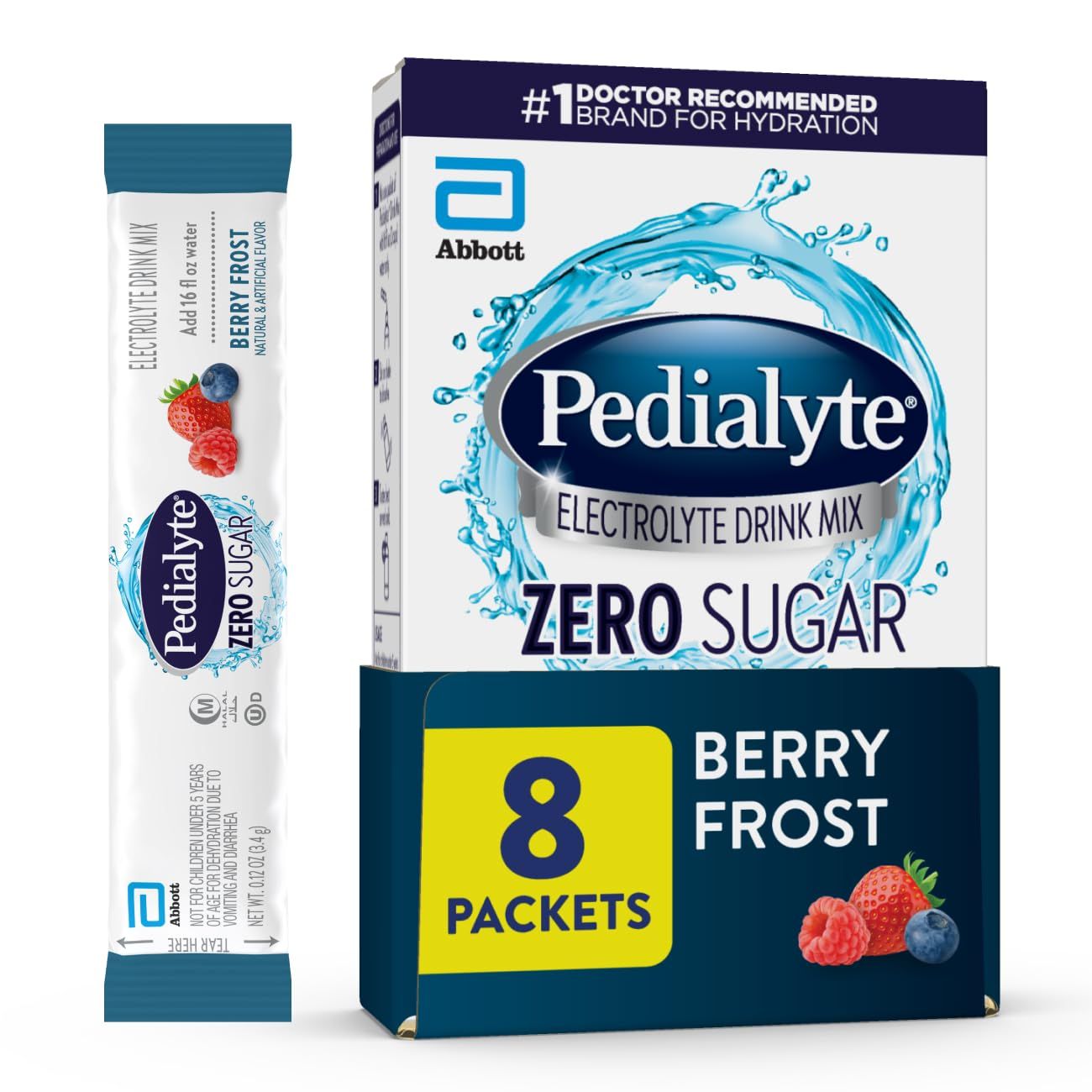 Pedialyte® Zero Sugar Electrolyte Drink Mix - Berry Frost