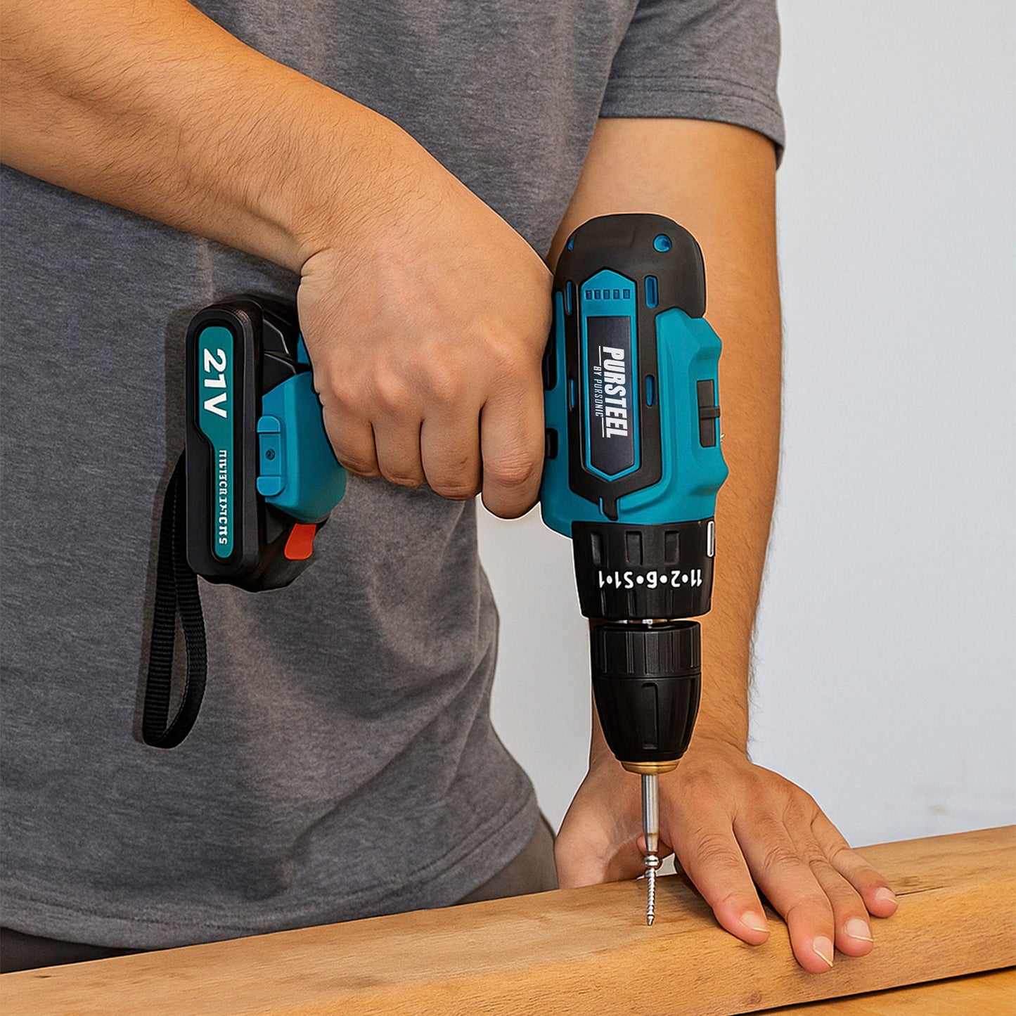 Power Tool Bundle: 21V Cordless Drill & Rechargeable Electric Screwdriver (47-Piece Set)-2