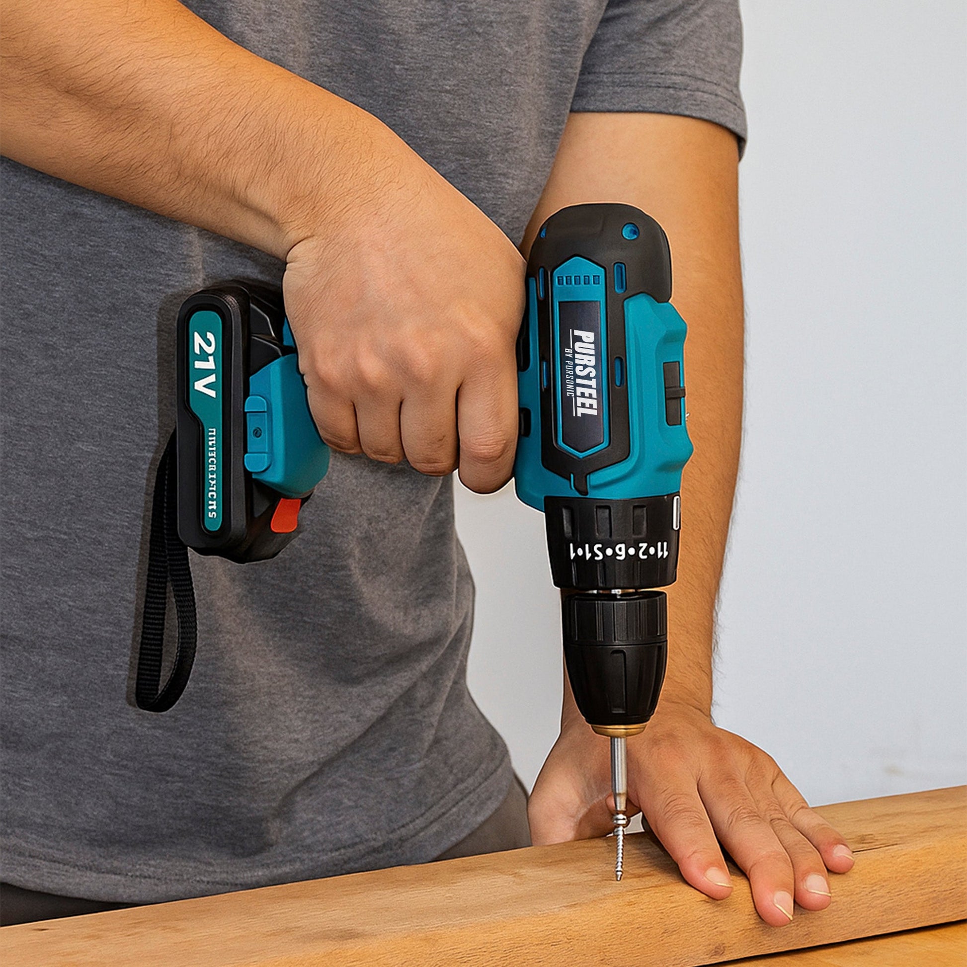 Power Tool Bundle: 21V Cordless Drill & Rechargeable Electric Screwdriver (47-Piece Set)-2