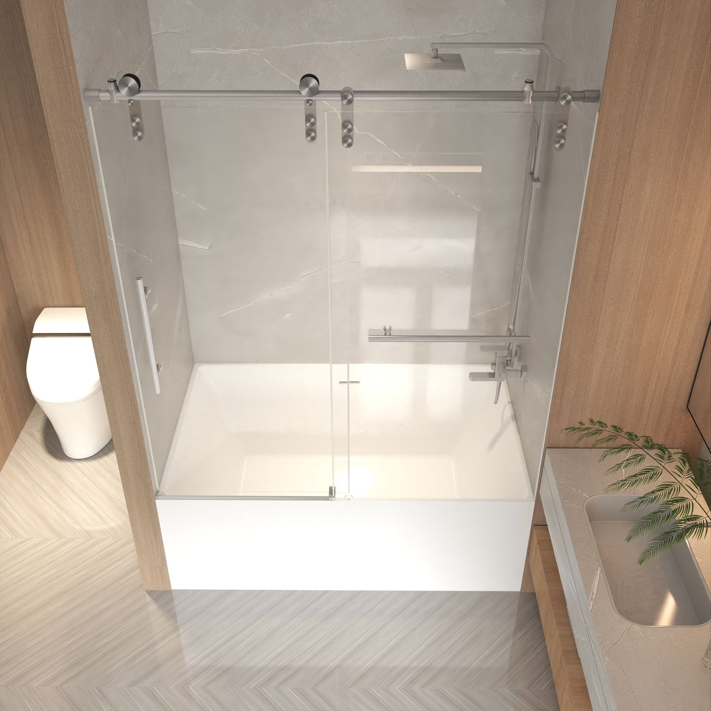 Frameless Sliding Bathtub Door