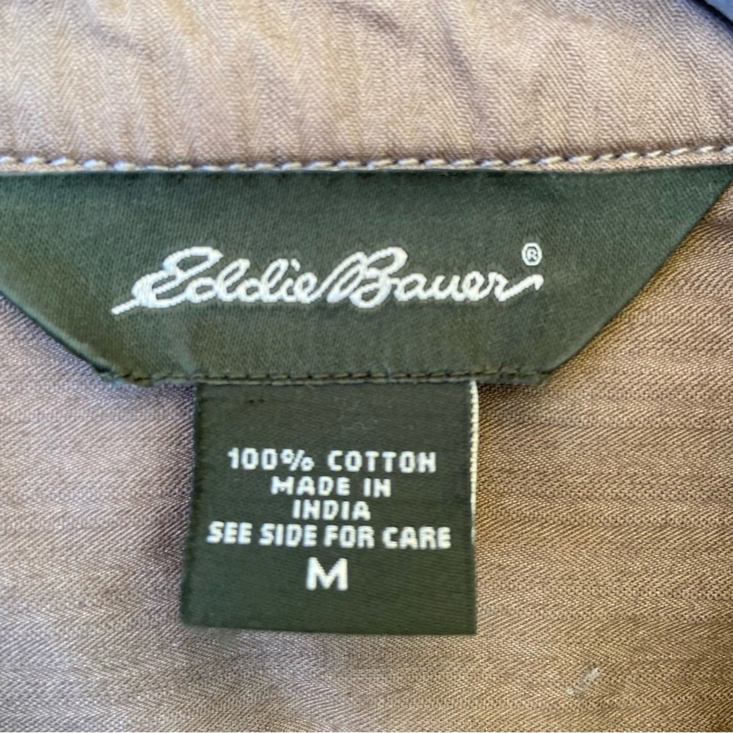 Eddie Bauer Womens Medium 100% Cotton Button Up Long Sleeve Jacket w Pockets