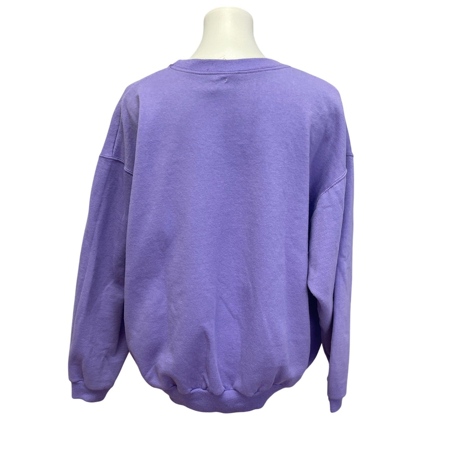 Hand Printed Upcycled Womens 2X Vintage Book Page Flower Long Sleeve Sweatshirt