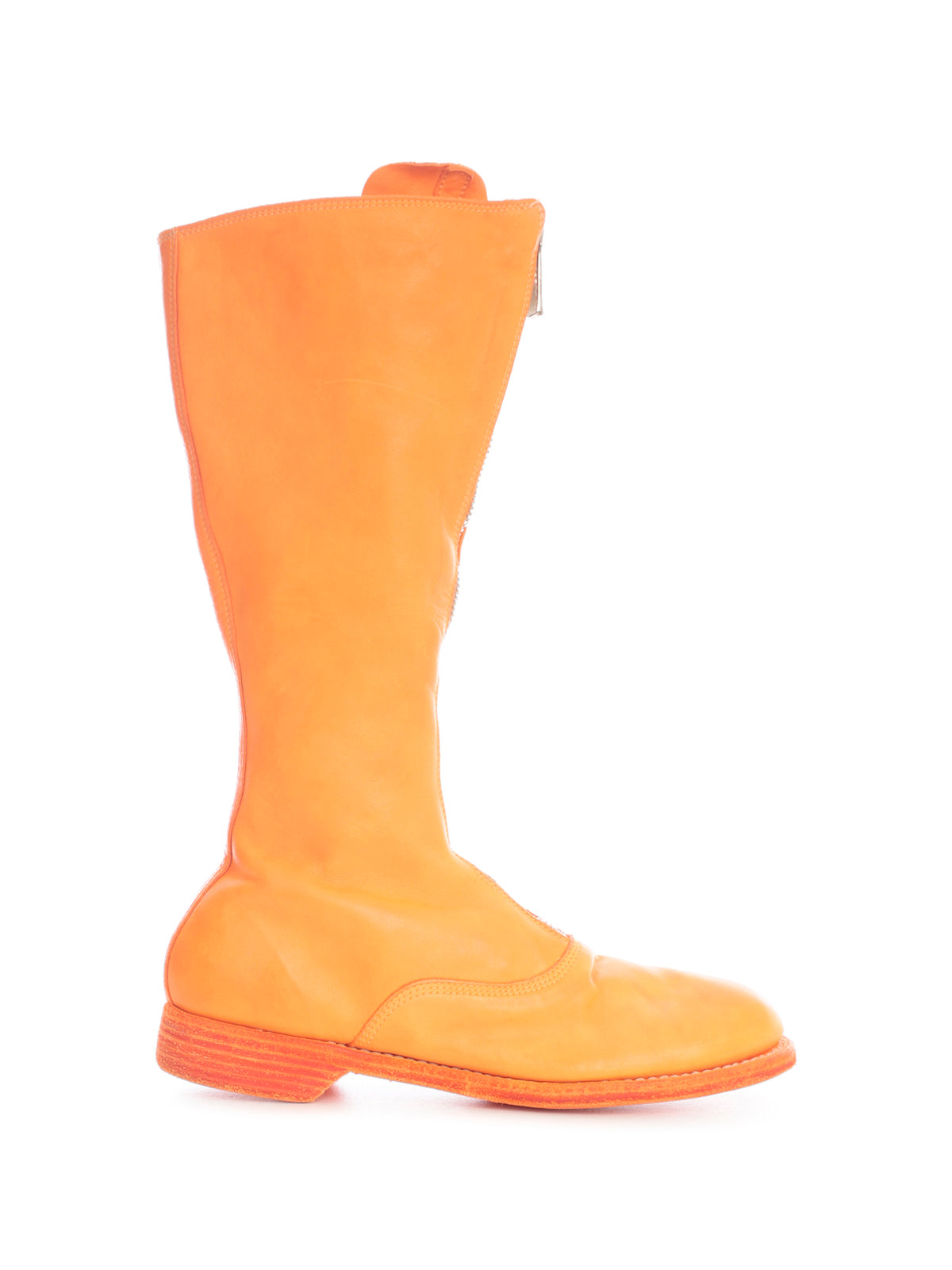 Guidi Women Front Zip Army Boots Sole Leather