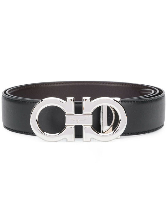 Ferragamo Men Polished Finish Gancini Reversible Belt