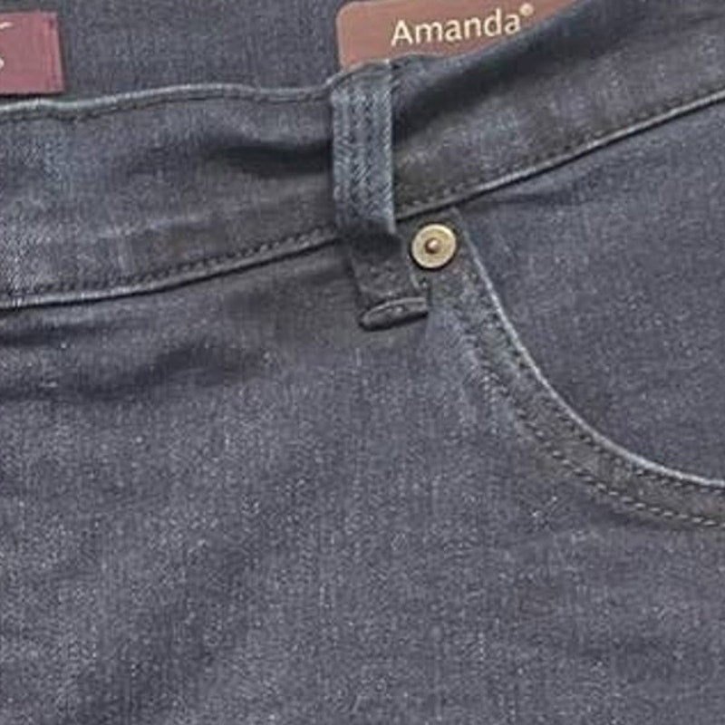 Gloria Vanderbilt 22W Amanda Flat Front Stretch Cotton Denim Blue Jeans Pockets