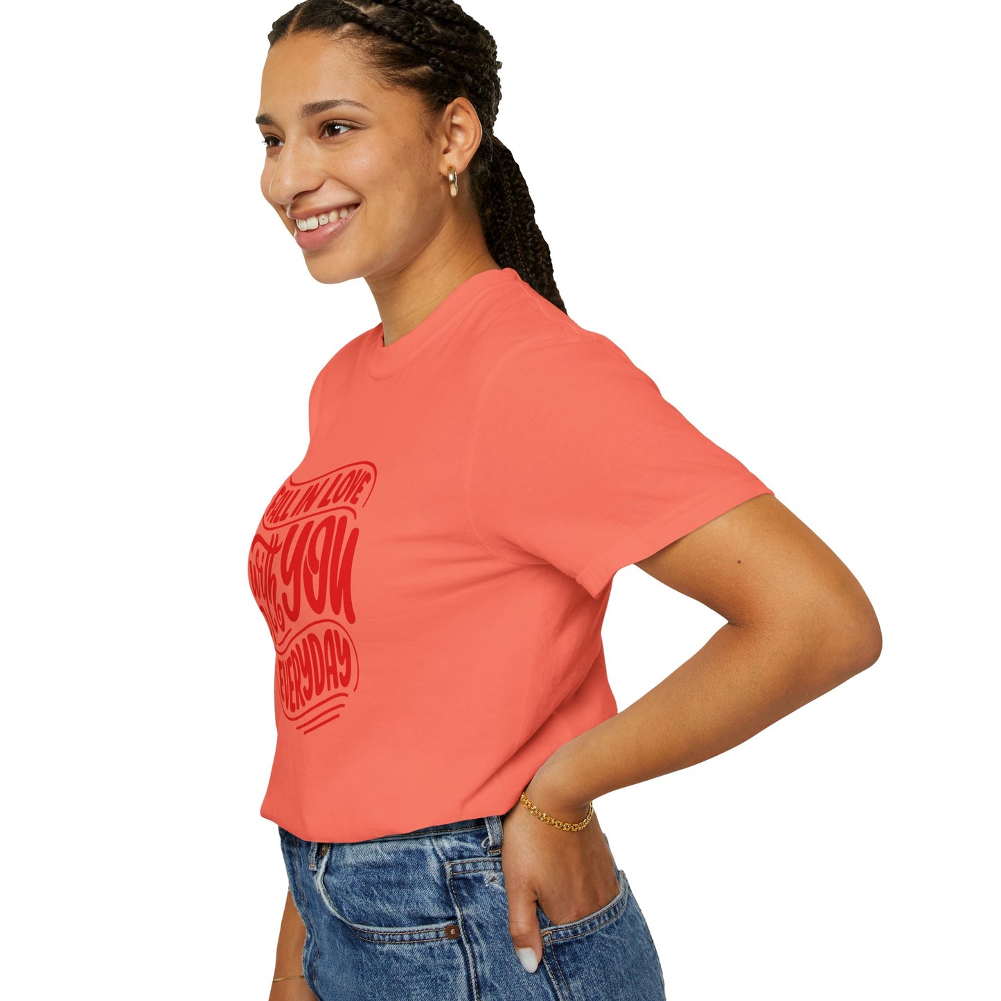 Fall in Love with YOU Quote T-shirt for Couples, Valentine's Day, Gifts for Him/Her, Casual Everyday Wear, Comfortable Unisex Tee