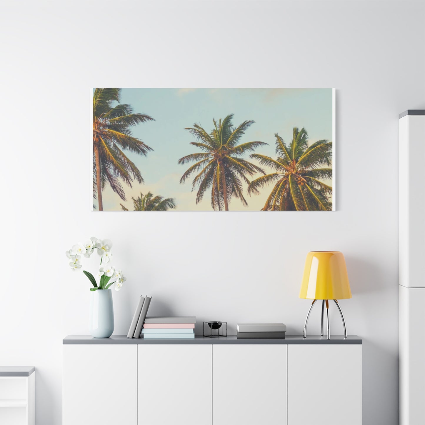 Tropical Palm Tree Canvas Print, City of Angeles Tropical Wall Art, Los Angeles Beach Decor, California Nature Photography, Home Decoration, Gift for Beach Lovers