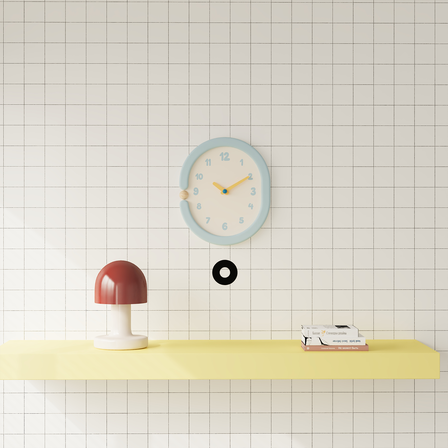 Oval Light Blue Wall Clock-1