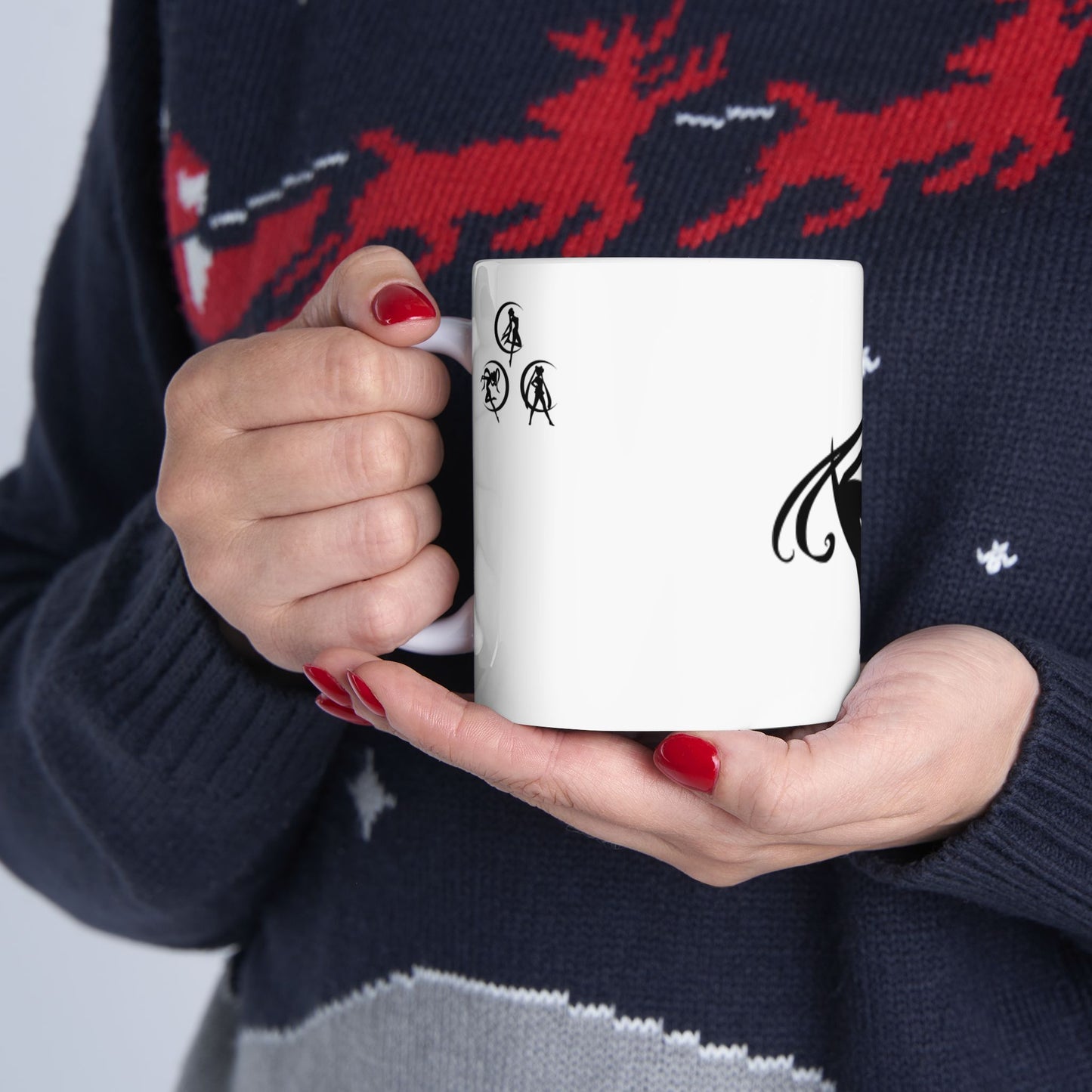 Elegant Fairy Silhouette Ceramic Mug | Enchanting Anime Coffee Cup, Magical Gift, Fantasy Lover, Home Decor, Birthday Present