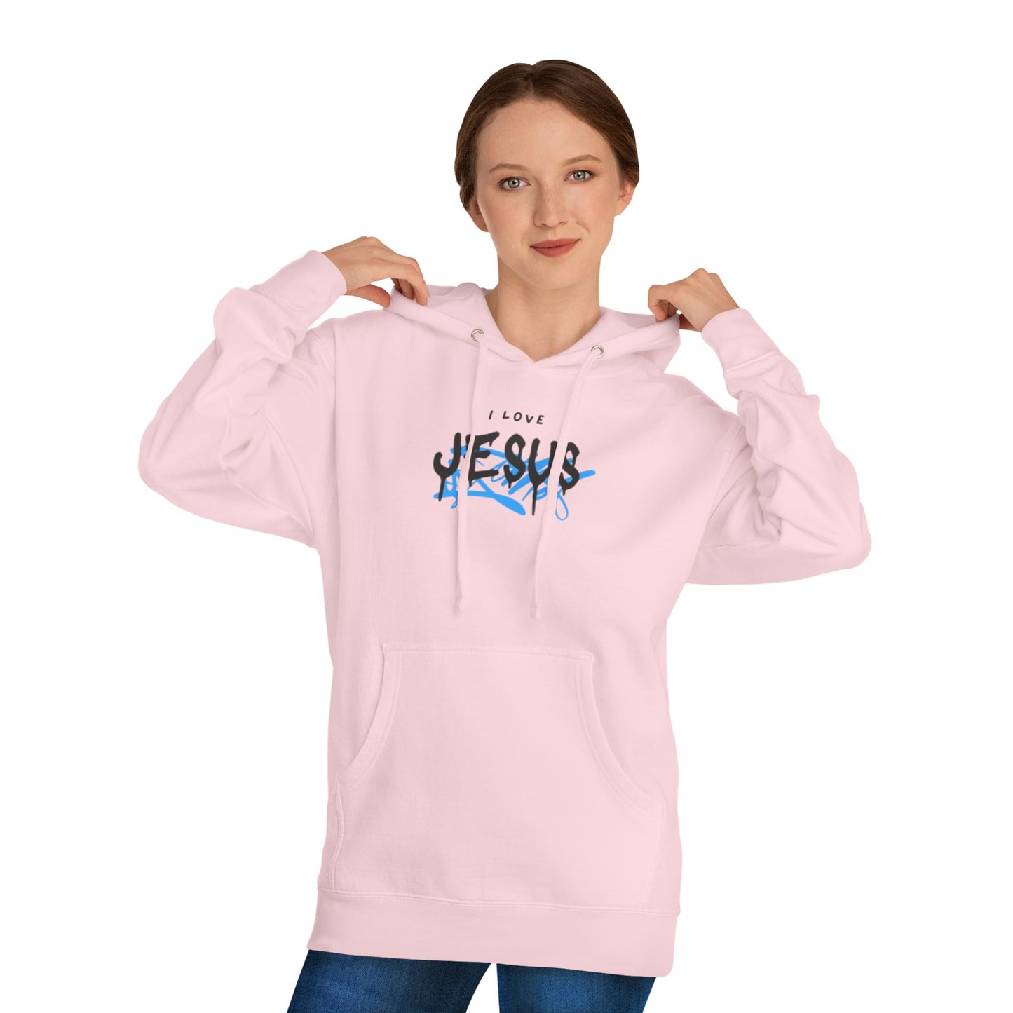 I Love Jesus Unisex Hooded Sweatshirt - Faithful Inspirational Apparel