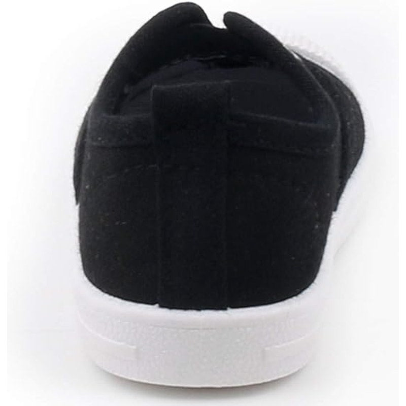 New DADAWEN Toddler Boys Size 11 Black Canvas Slip-On Low Top Sneakers w Flaw