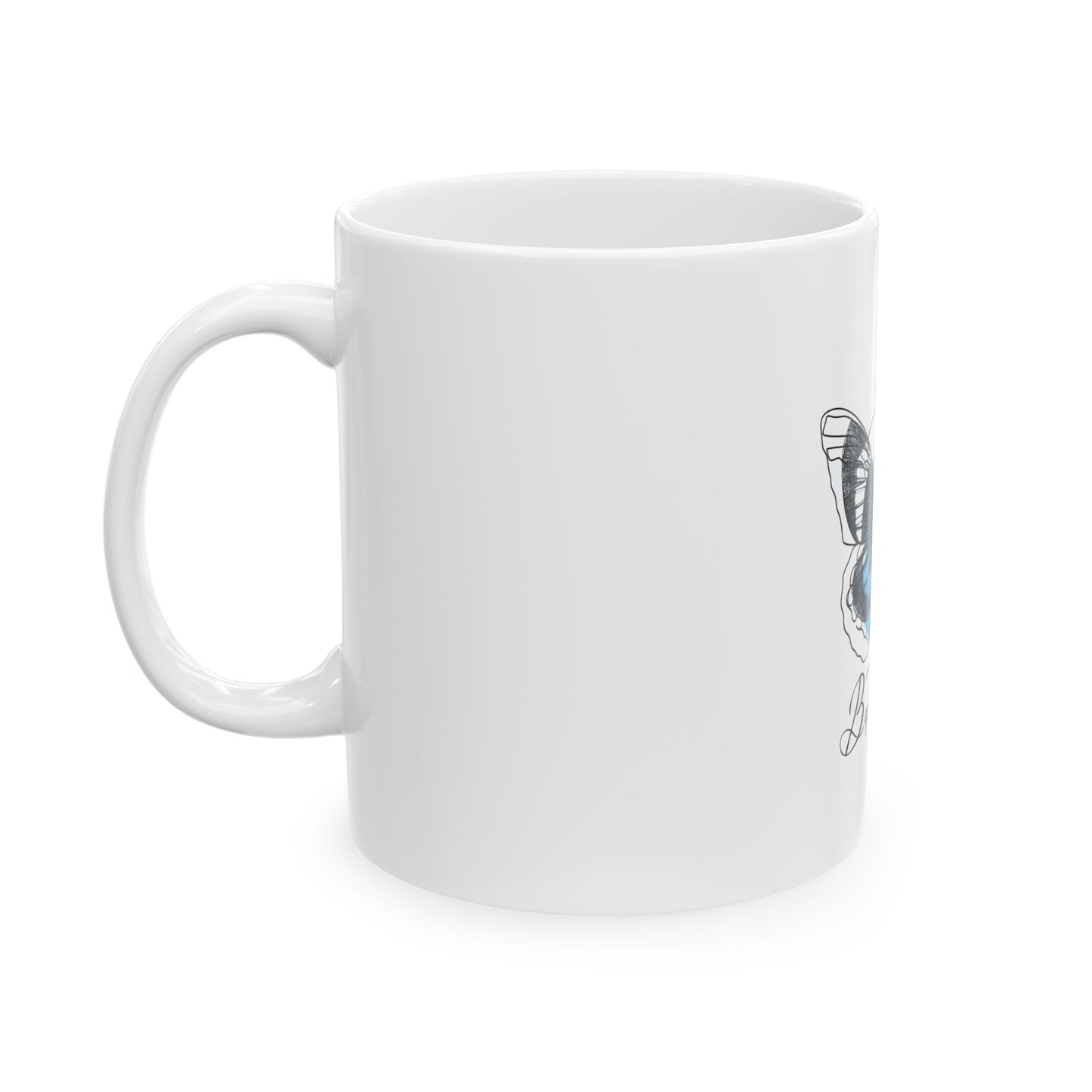 Butterfly Reflection Ceramic Mug, Inspirational Coffee Cup, Nature Lover Gift, Butterfly Decor, Unique Tea Mug
