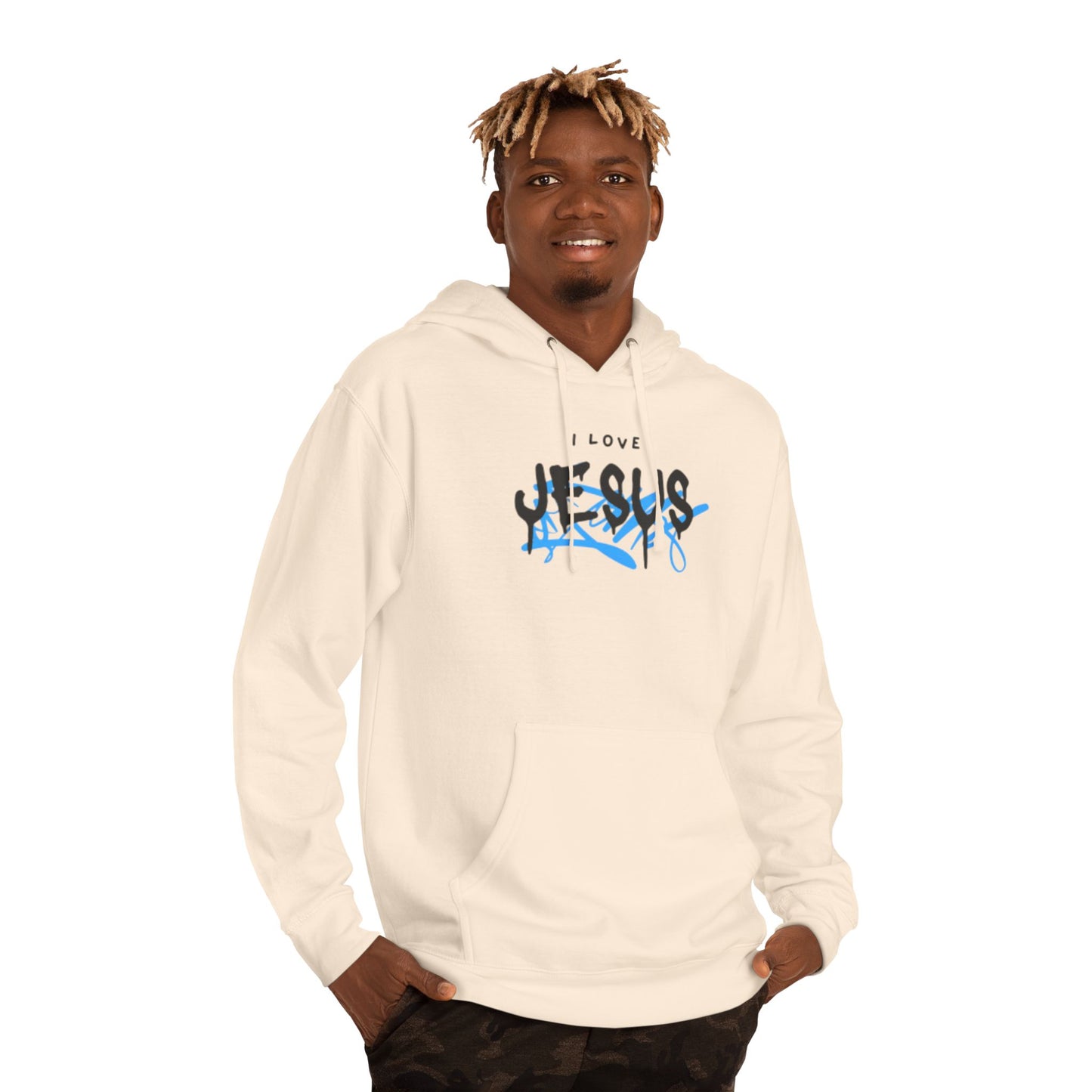 I Love Jesus Unisex Hooded Sweatshirt - Faithful Inspirational Apparel