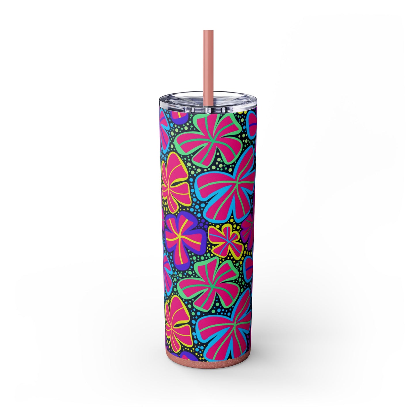 Vibrant Floral Skinny Tumbler, 20oz | Reusable Drink Cup for Home, Office, Road Trips | Fun Gift for Spring, Summer, Birthdays, Garden [...]