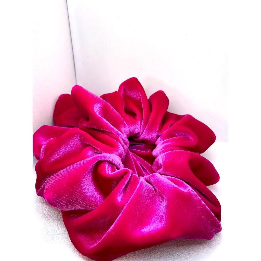 Neon Pink Velvet Scrunchie