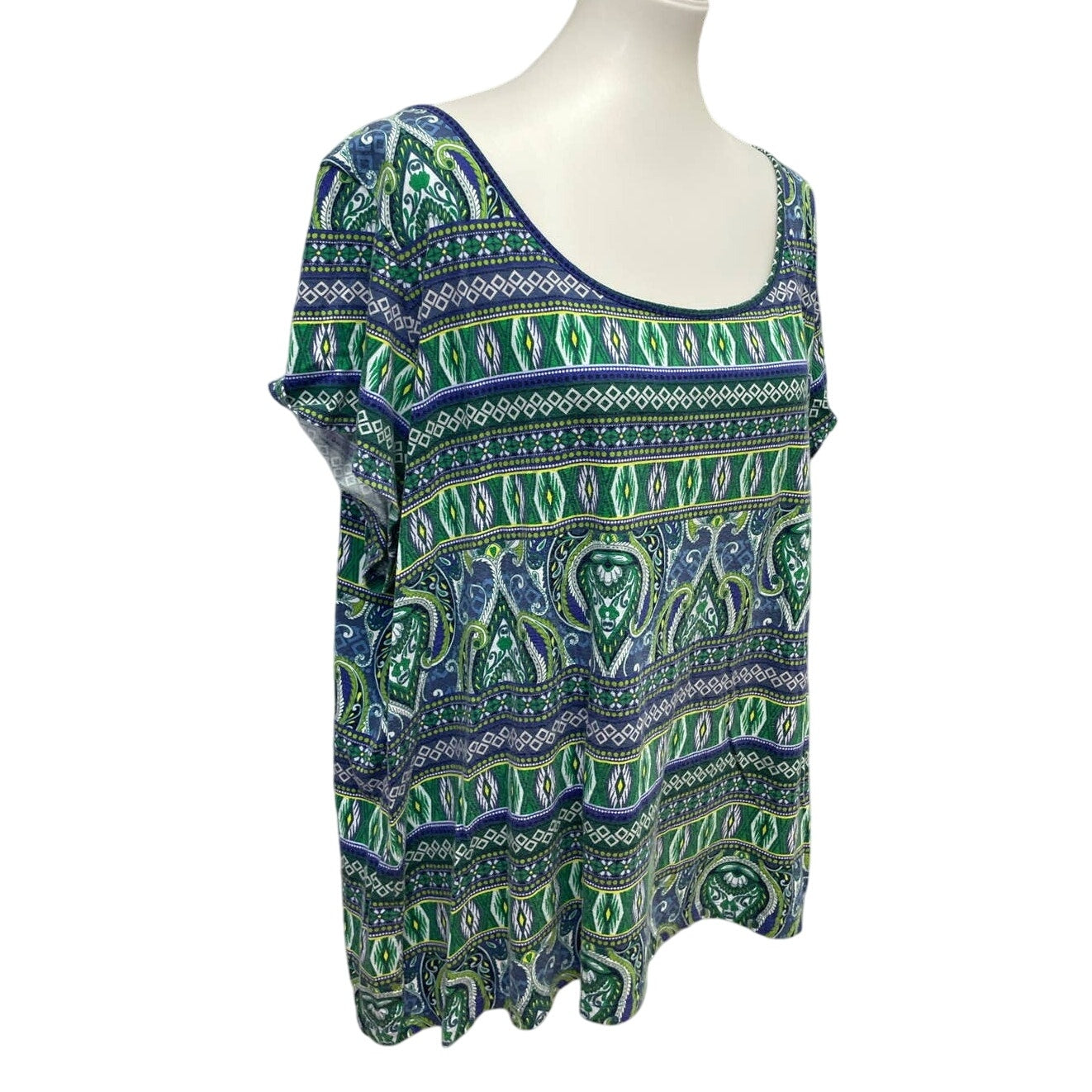 Liz Claiborne Woman 3X Plus Size Short Sleeve Cotton Blend Scoop Neck Tee Shirt