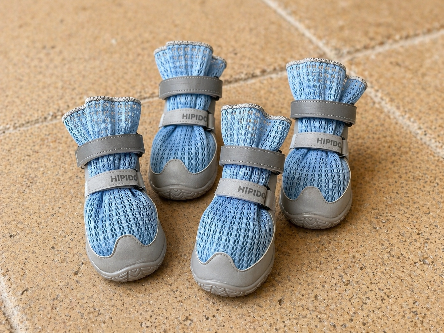 Breathable Dog Shoes with Anti-Slip Sole & Reflective Straps