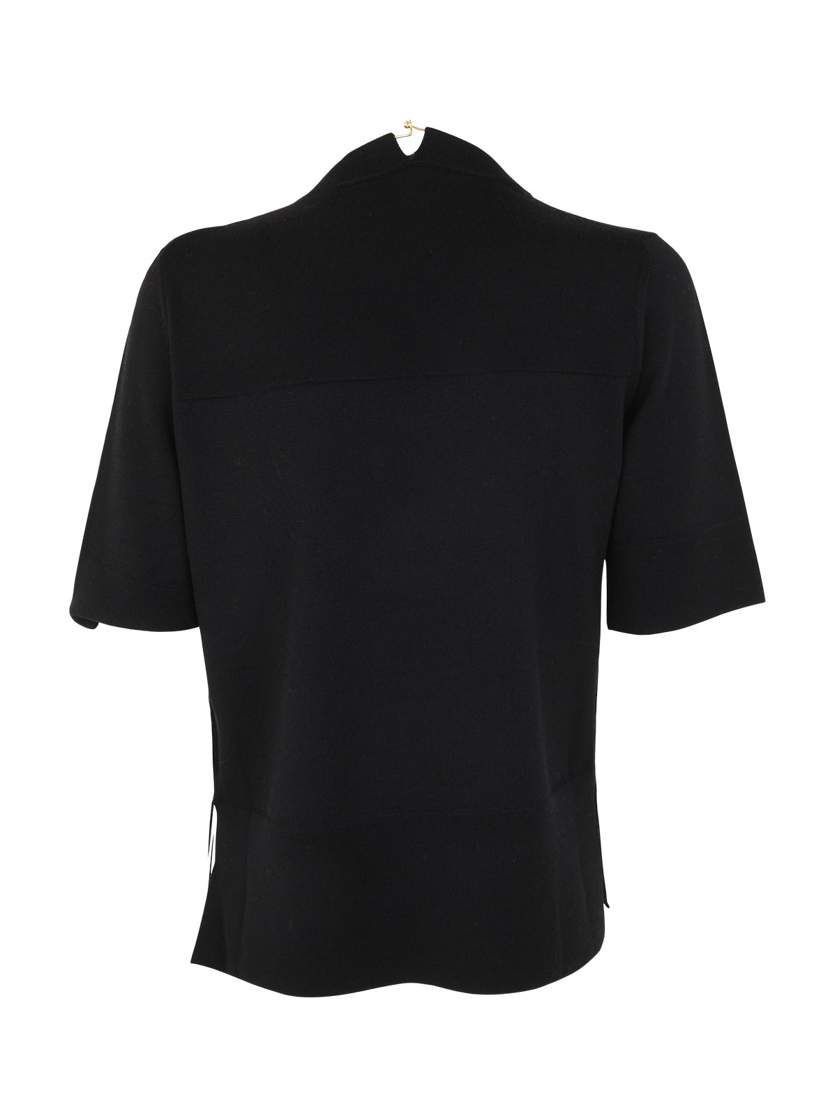 Jil Sander Women Crew Neck Short Sleeve Knit With Integrated Jewel Necklace