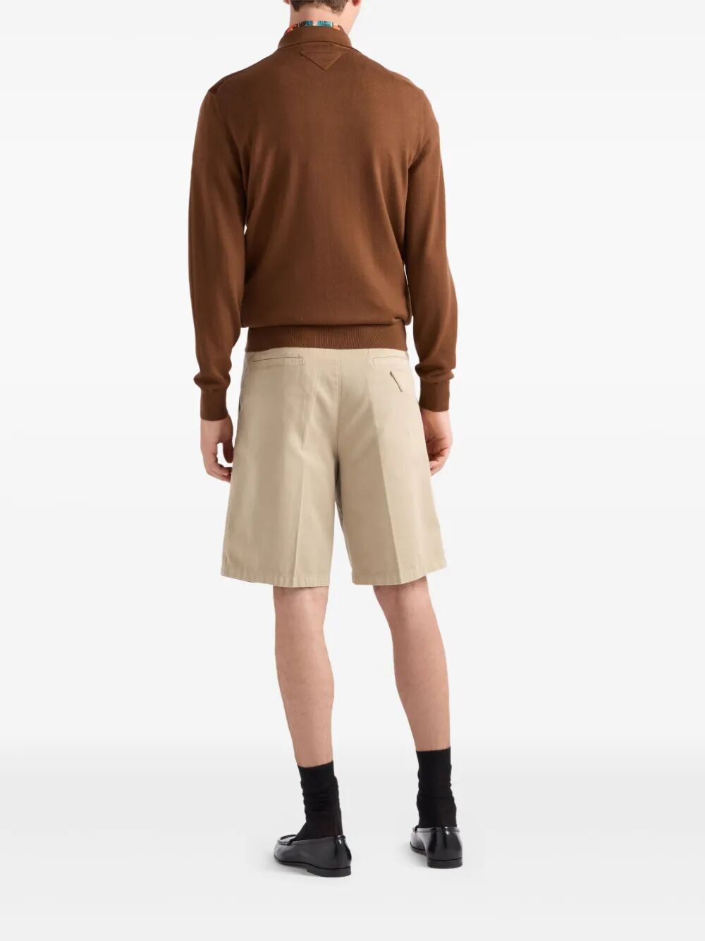 Prada Men Vintage-Effect Cotton Bermudas