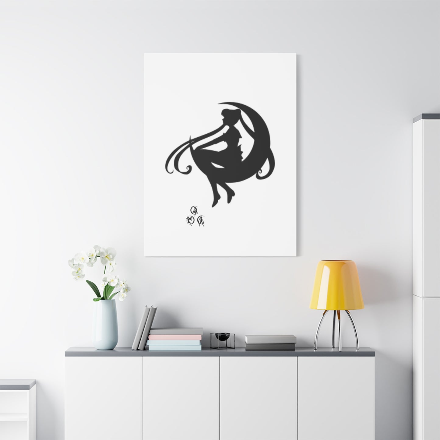 Moonlit Goddess Canvas Art, Modern Wall Decor, Fantasy Home Decor, Boho Aesthetic, Gift for Art Lovers