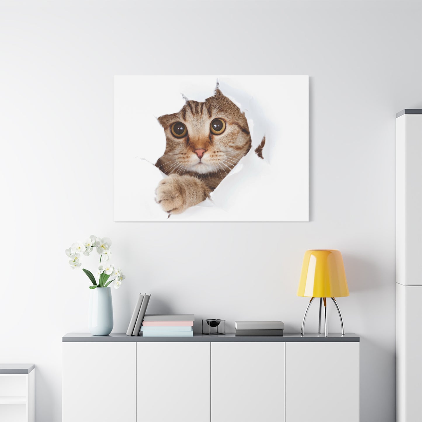 Whimsical Cat Canvas Art, Playful Decor for Cat Lovers, Home Wall Art, Pet-Themed Gift, Cute Cat Wall Art, Cat Lover's Decoration