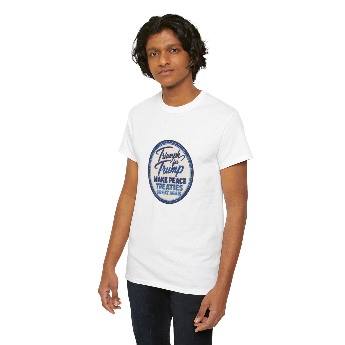 "Make Peace Treaties Great Again" Embroidery Badge Pattern T-Shirt - MADE TO ORDER ✨ CUSTOMIZABLE WITHIN REASON