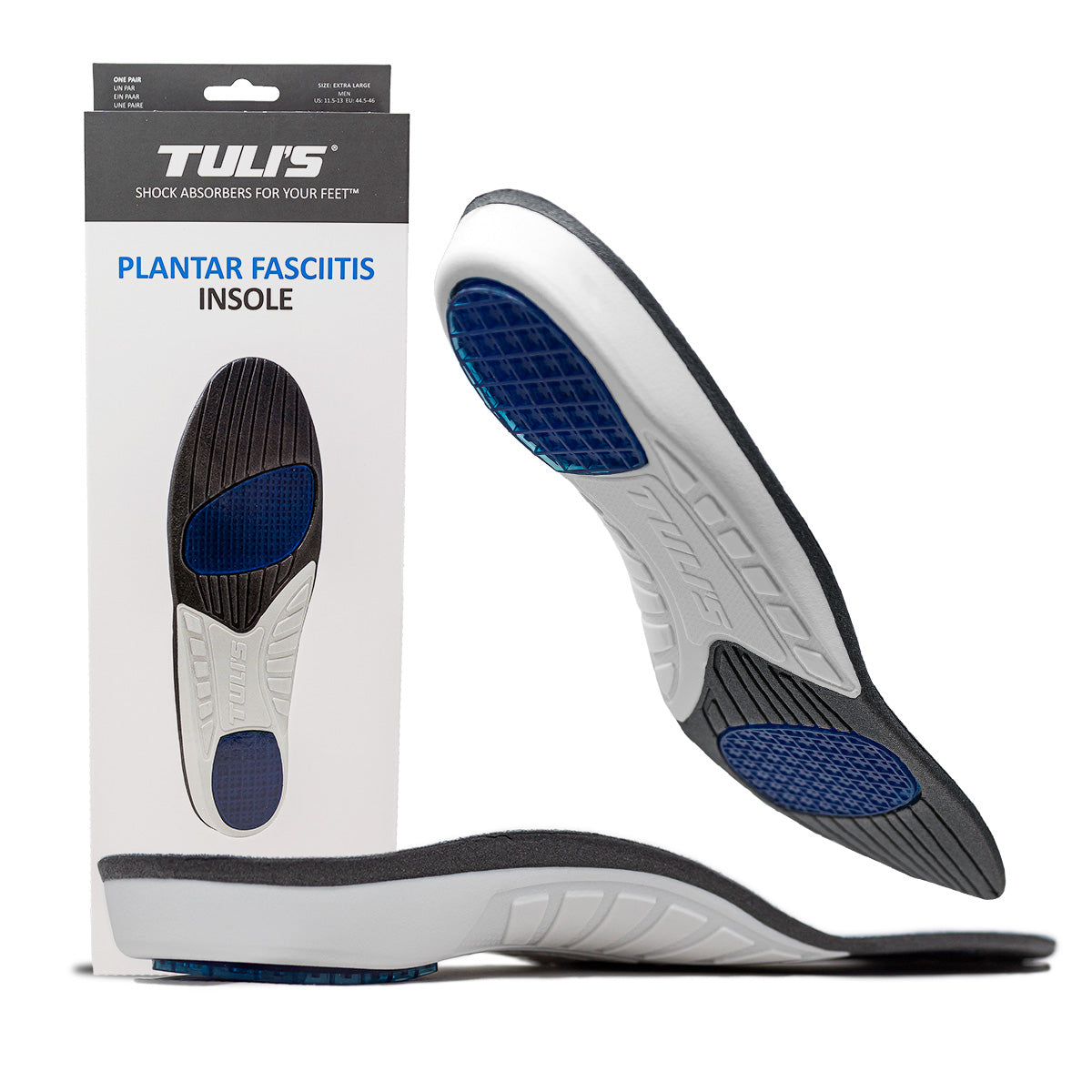 Tuli’s® Plantar Fasciitis Orthotic Insoles – Arch Support (Large)