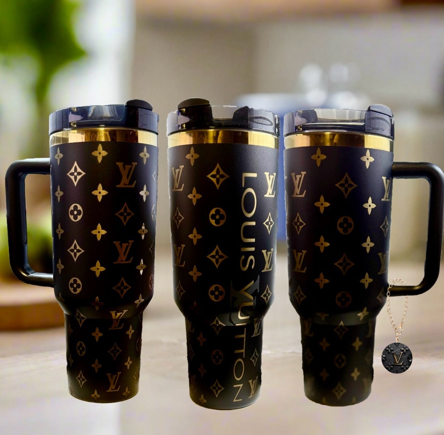 Gold & Black Laser Engraved Tumbler Set - Luxe