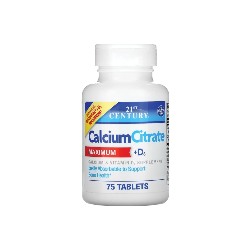 21st Century Calcium Citrate/Vitamin D3  315Mg-250U 75Ct