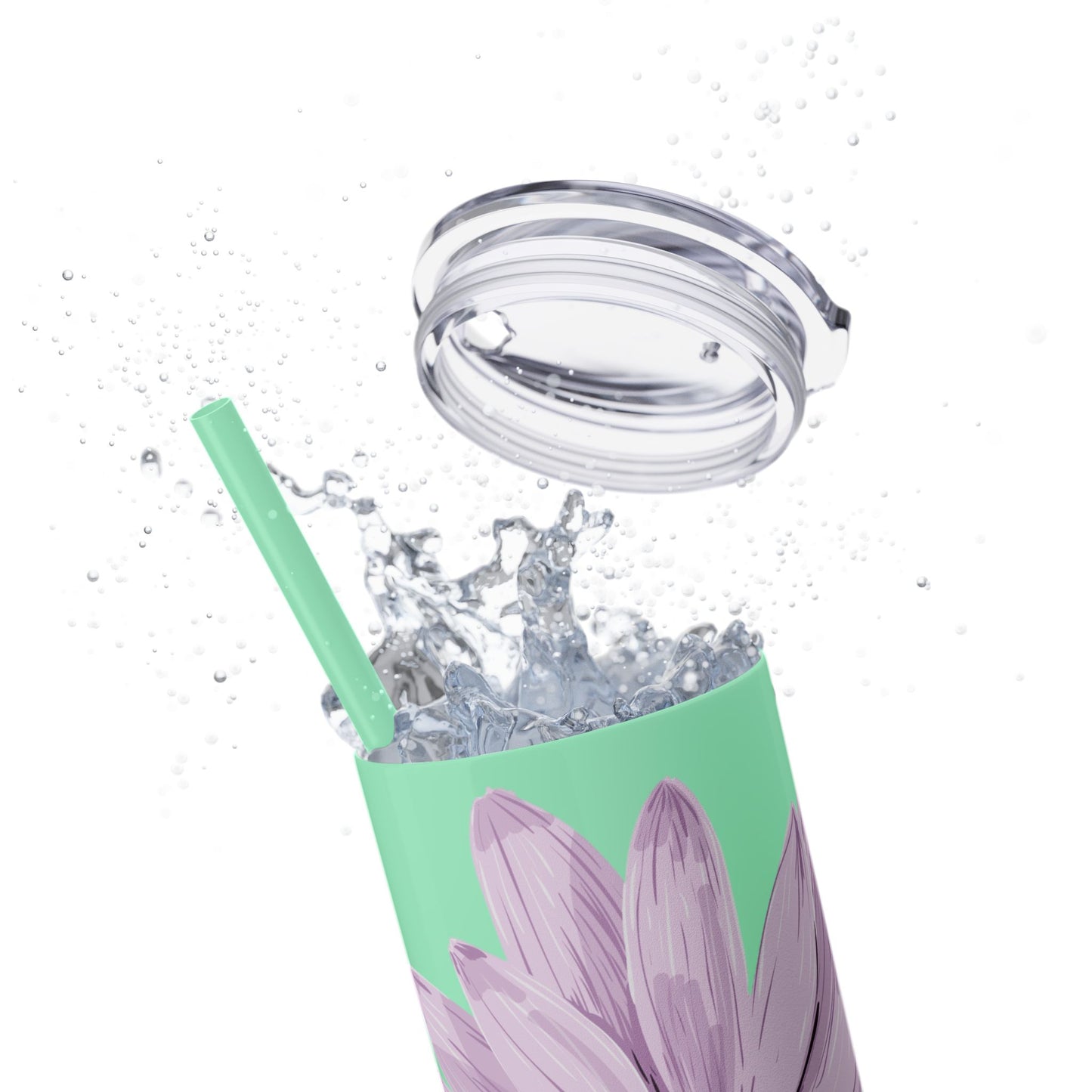 Floral Skinny Tumbler, 20oz - Stylish Drinkware for Home, Office, Gifts, Party Favors, Spring Decor