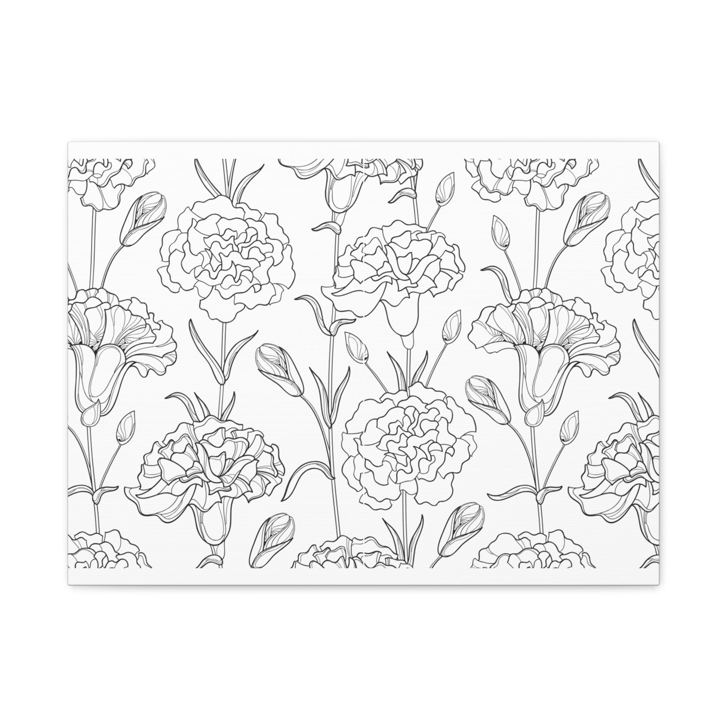 Floral Canvas Art, Stretched Wall Decor, Home Gift, Botanical Print, Modern Design, Matte Finish