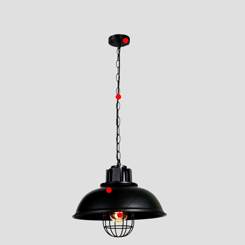 Retro Restaurant Restaurant Dining Table Single-head Iron Pot Cover Lampshade Chandelier