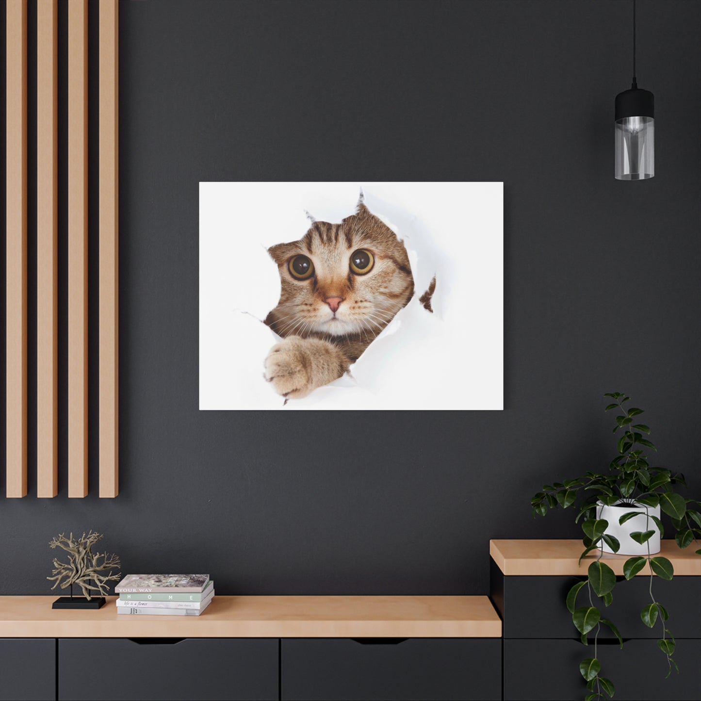 Whimsical Cat Canvas Art, Playful Decor for Cat Lovers, Home Wall Art, Pet-Themed Gift, Cute Cat Wall Art, Cat Lover's Decoration