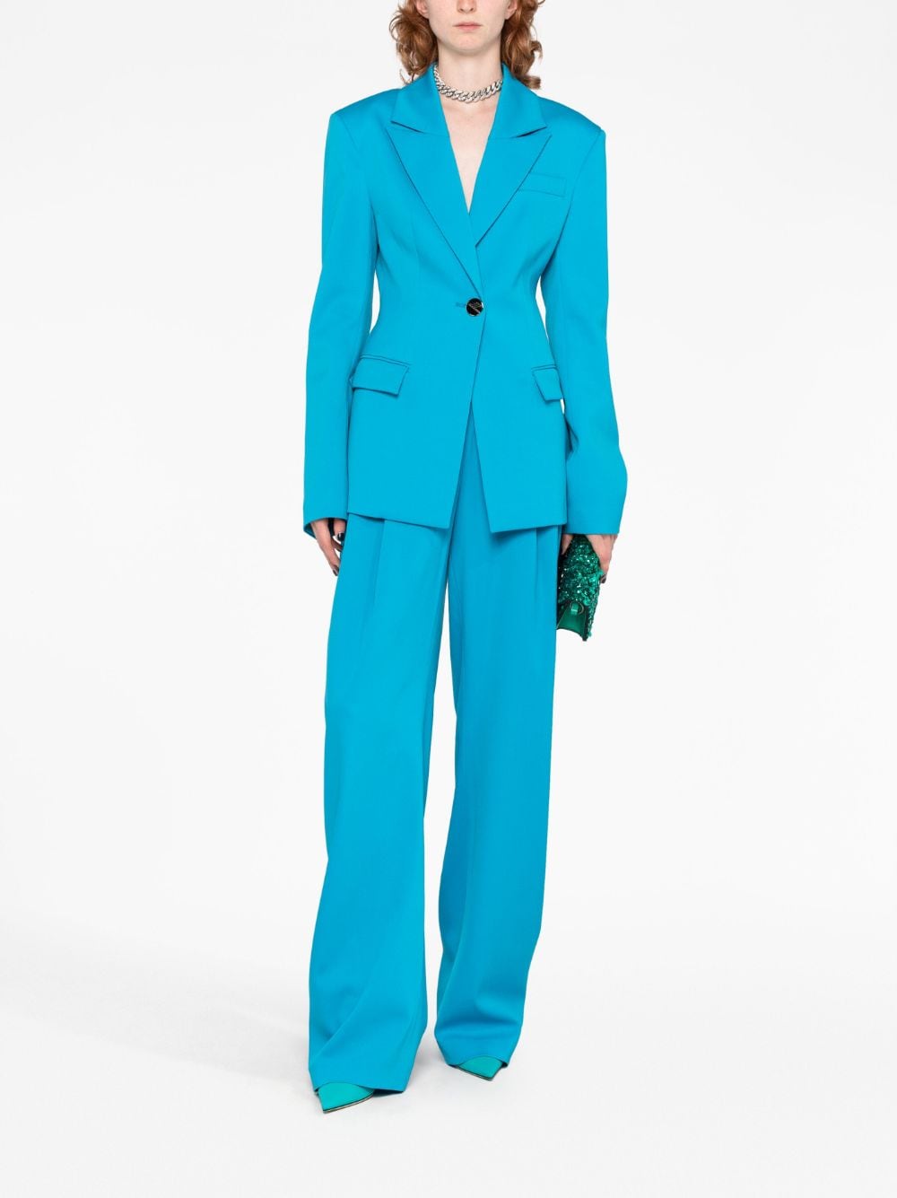 The Attico Women Blue Cool Wool Blazer
