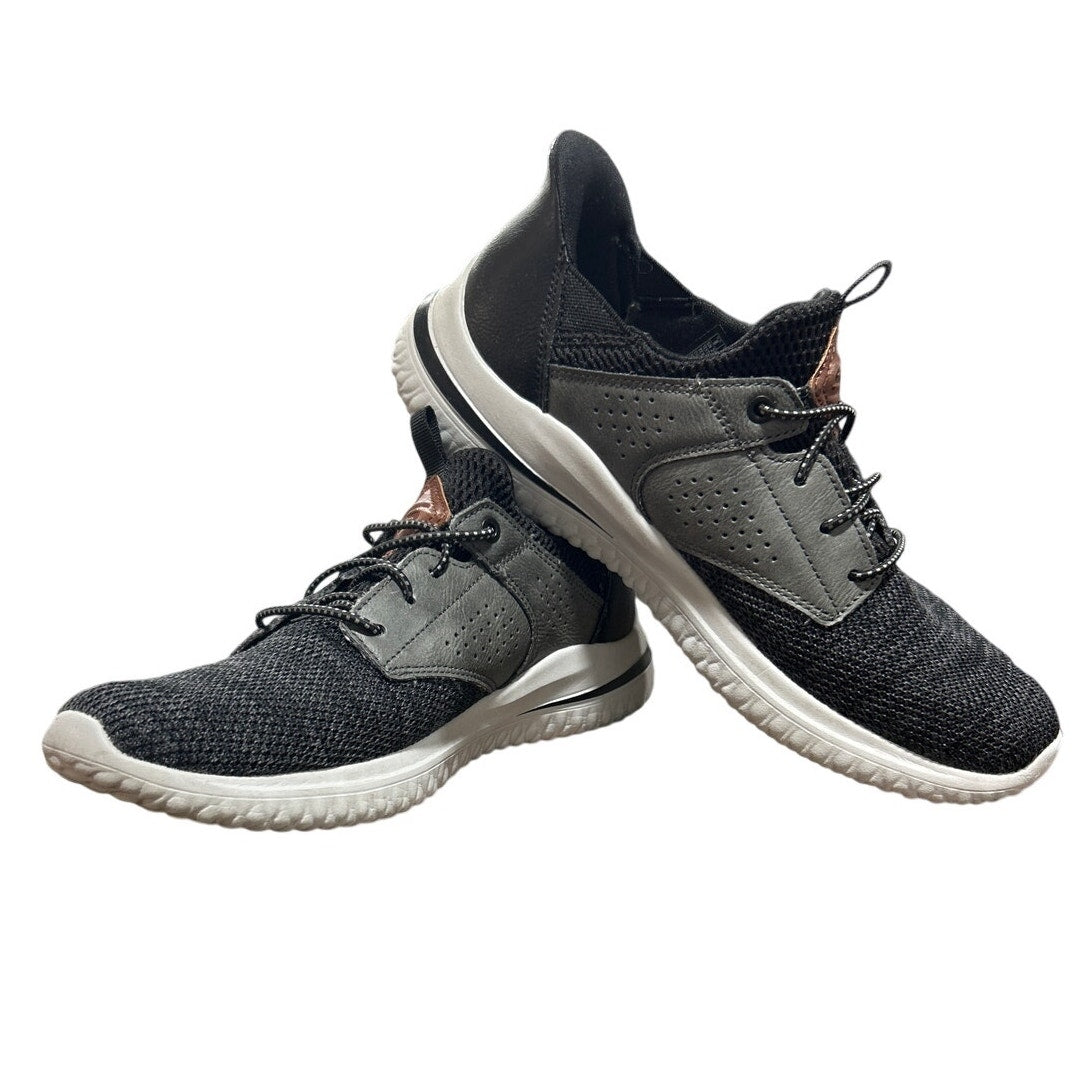 Skechers Mens Size 8 Black Gray Hands Free Swift Fit Memory Foam Athletic Shoes