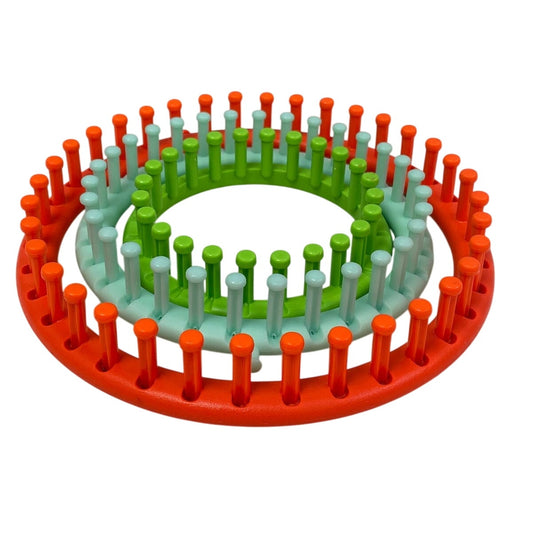 Set of 3 9" 7" 5" Plastic Circular Knitting Looms Crafts Scarf and Hat Making