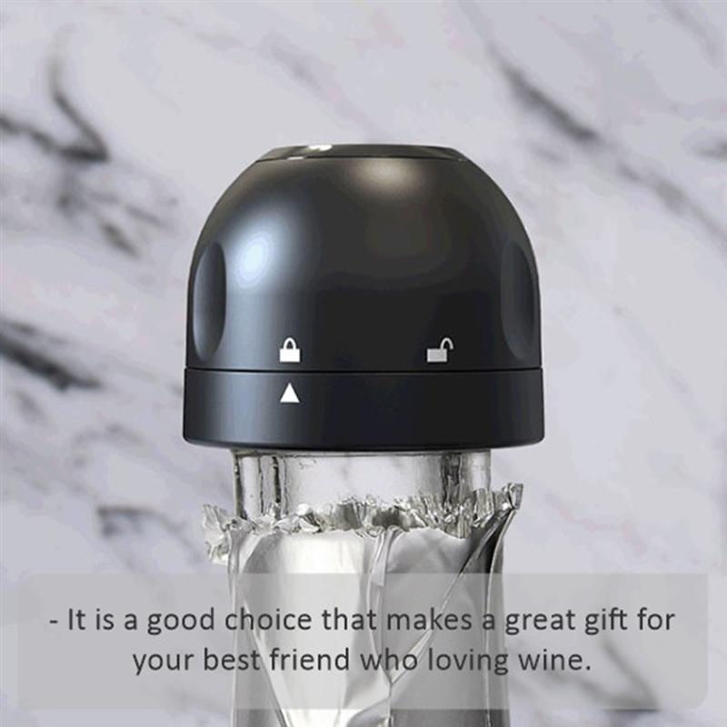 2pcs ABS Vacuum Red Wine Bottle Cap Stopper Silicone Sealed Champagne Cork Stopper Retain Freshness Stopper Kitchen Bar Tools