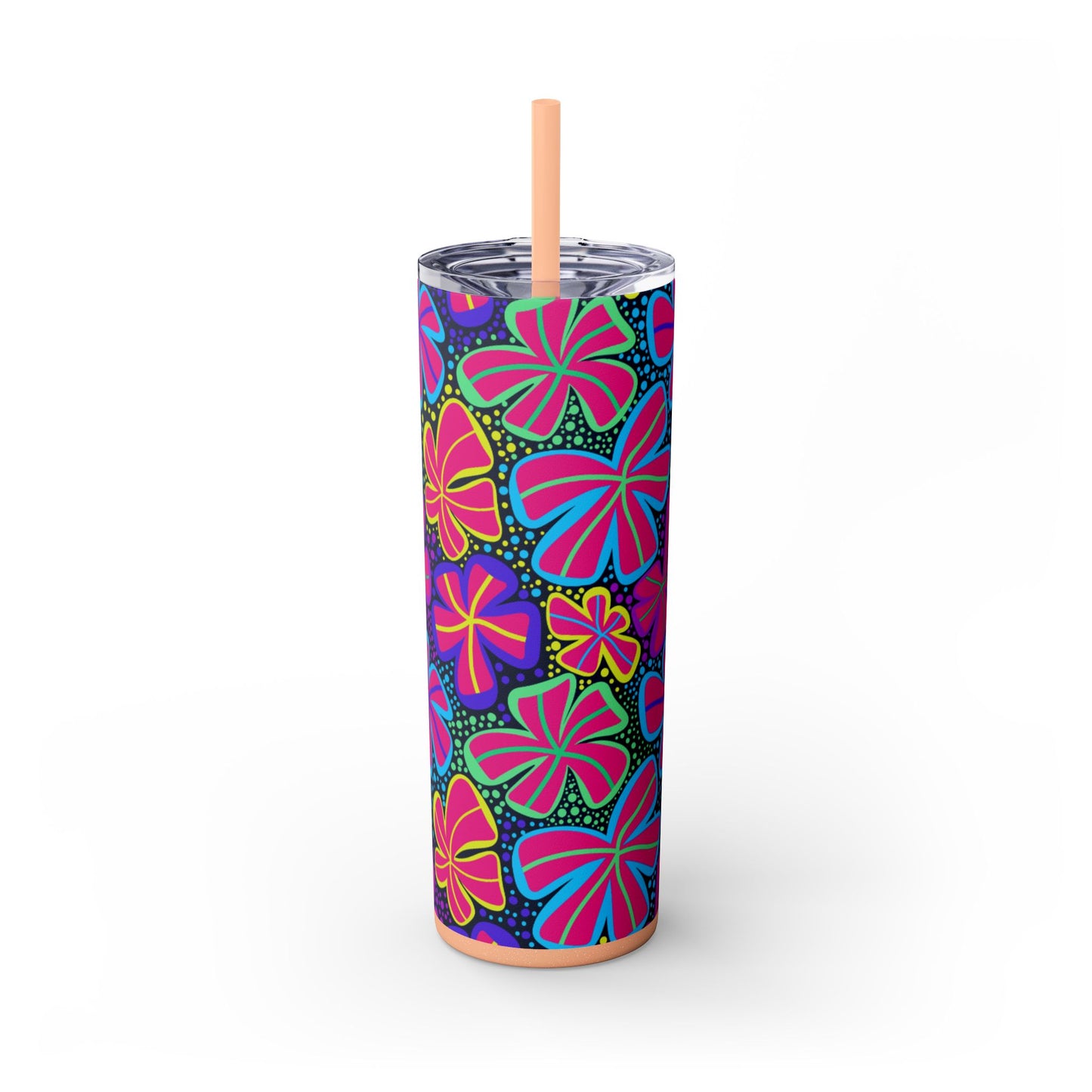 Vibrant Floral Skinny Tumbler, 20oz | Reusable Drink Cup for Home, Office, Road Trips | Fun Gift for Spring, Summer, Birthdays, Garden [...]