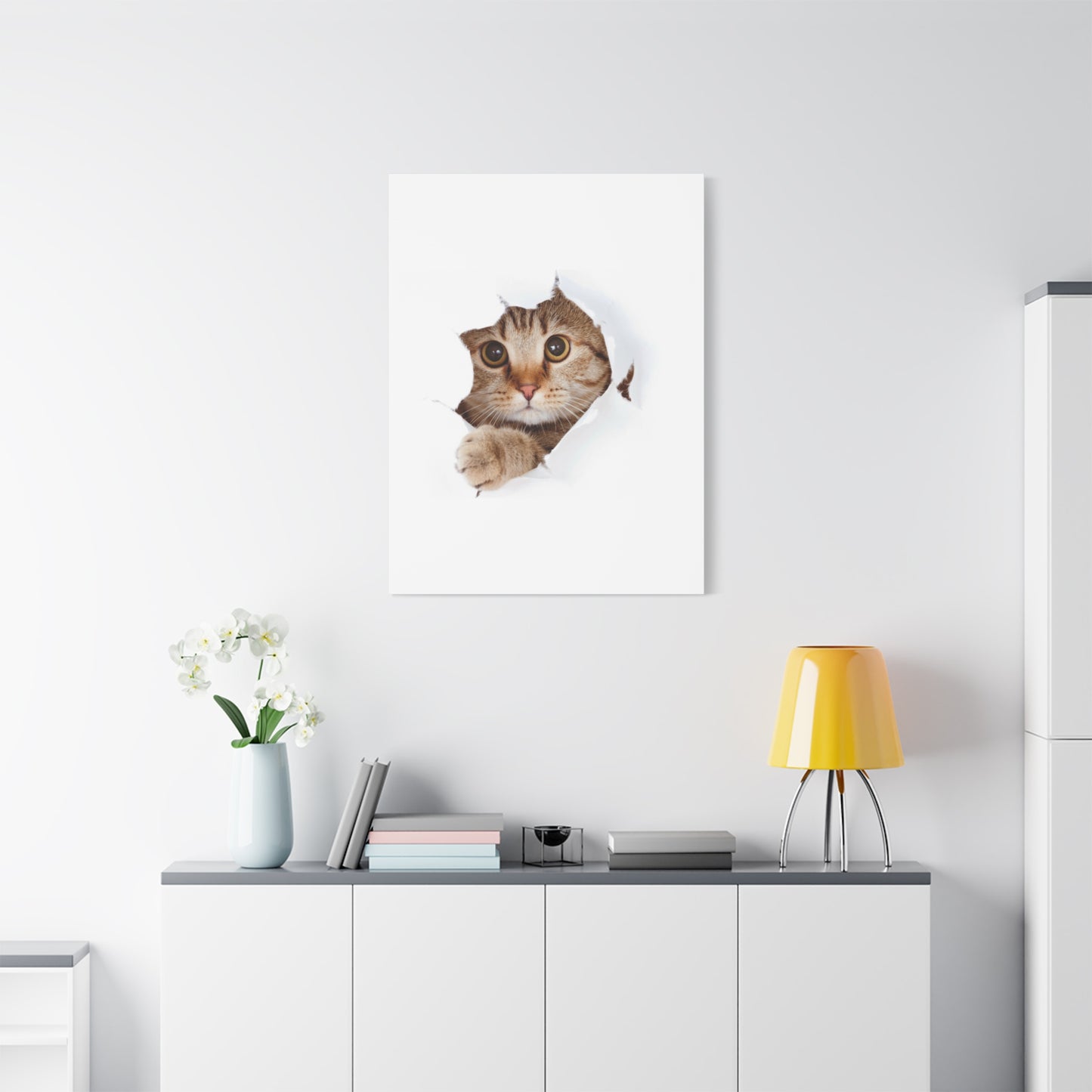 Whimsical Cat Canvas Art, Playful Decor for Cat Lovers, Home Wall Art, Pet-Themed Gift, Cute Cat Wall Art, Cat Lover's Decoration