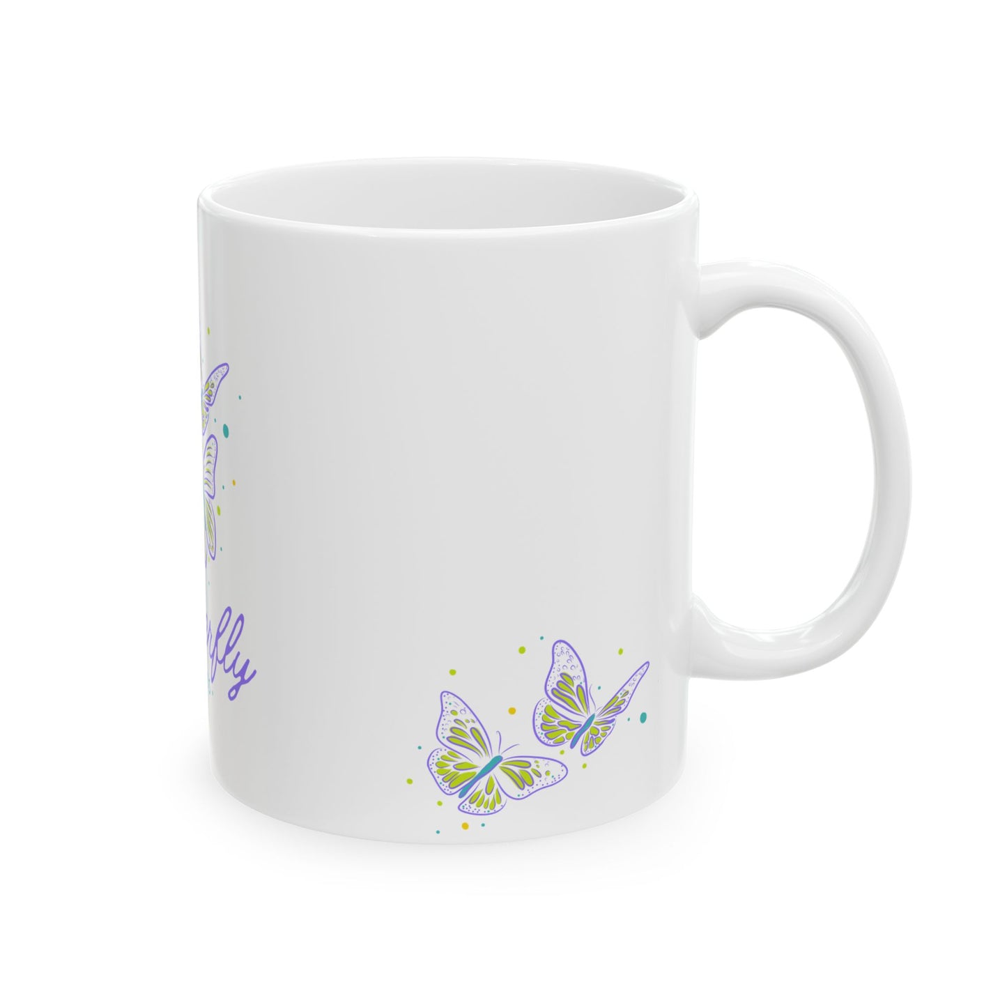 Butterfly Kisses Ceramic Mug | Butterfly Lover Gift, Cute Tea Cup, Nature Decor, Butterfly Enthusiast, Mother's Day Gift, Eco-Friendly