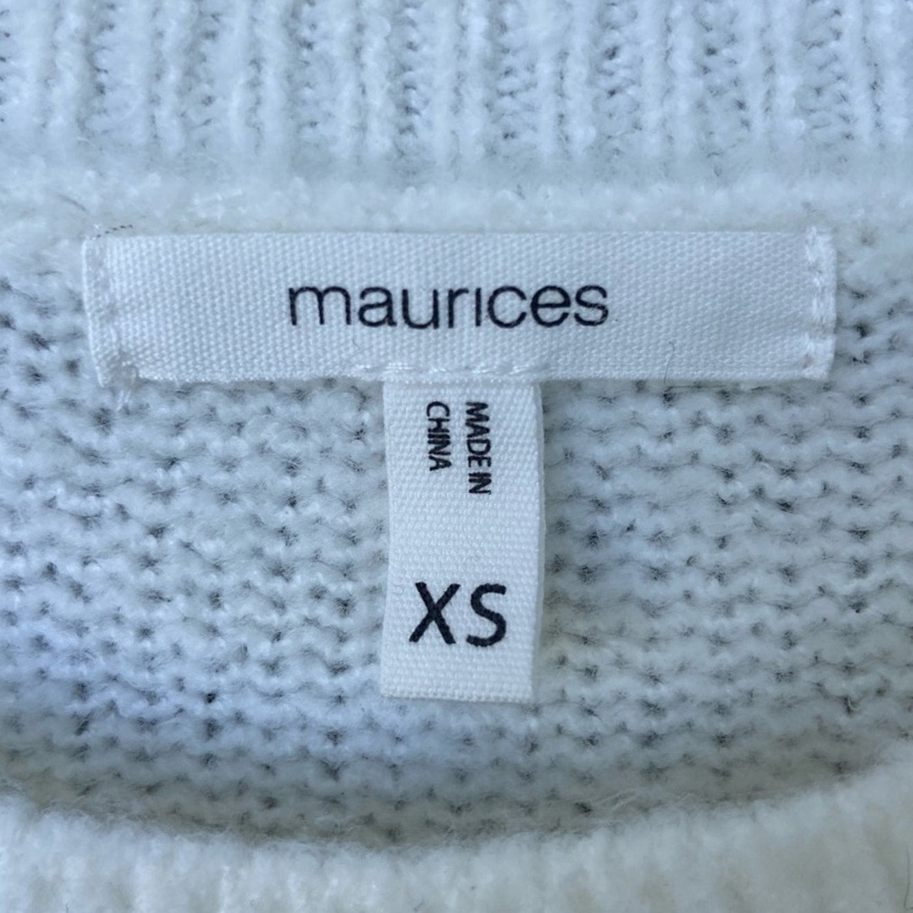 Maurices Womens XS Polka Dot Crew Neck Long Sleeve Oversized Knit Sweater