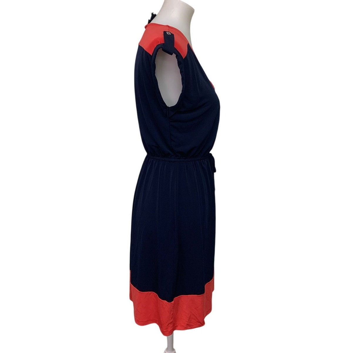 Enfocus Studio Womens Size 4 Short Sleeve V Neck Faux Button Blouson Dress