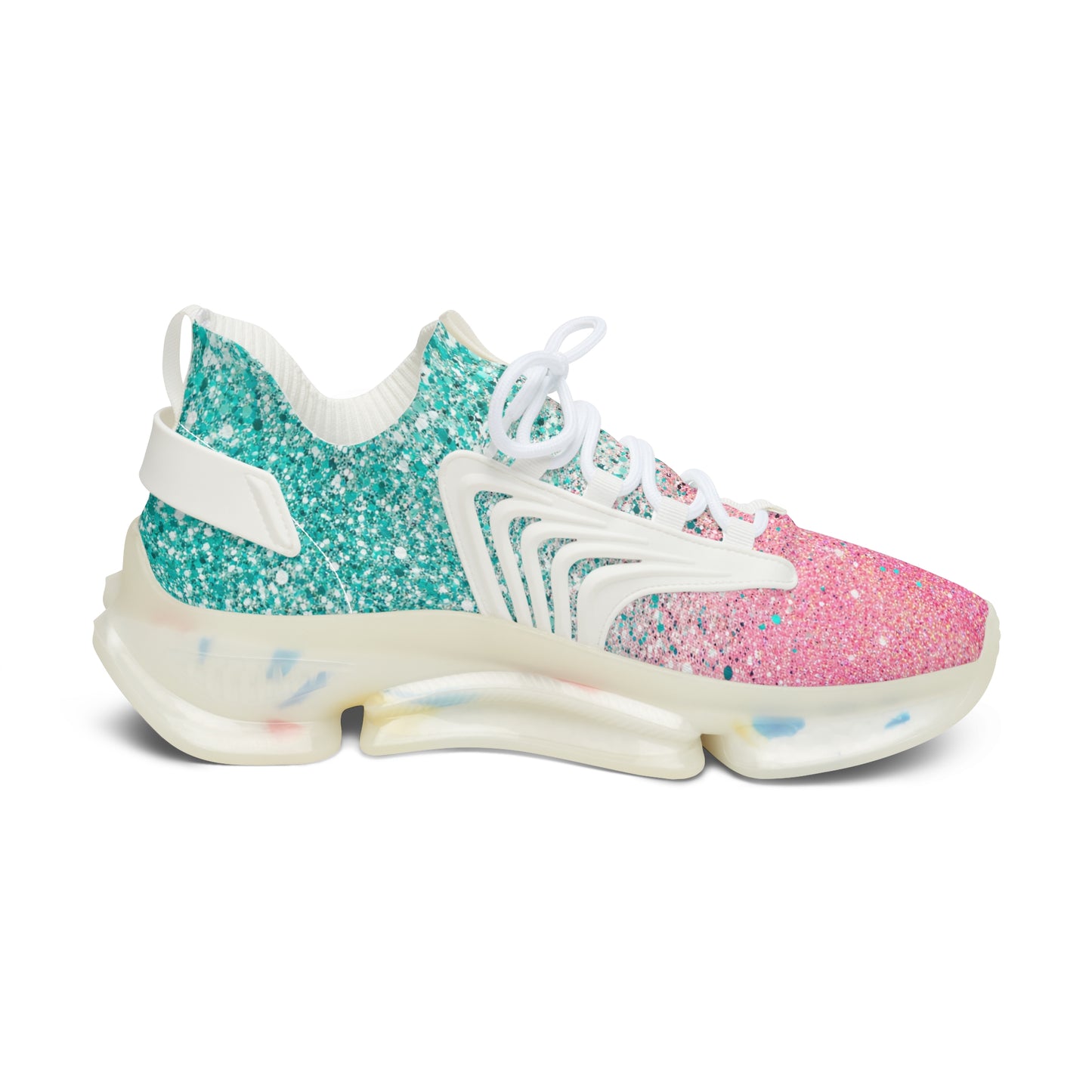 Women's Pink Speckled Mesh Sneakers — Lightweight Casual Running Shoes