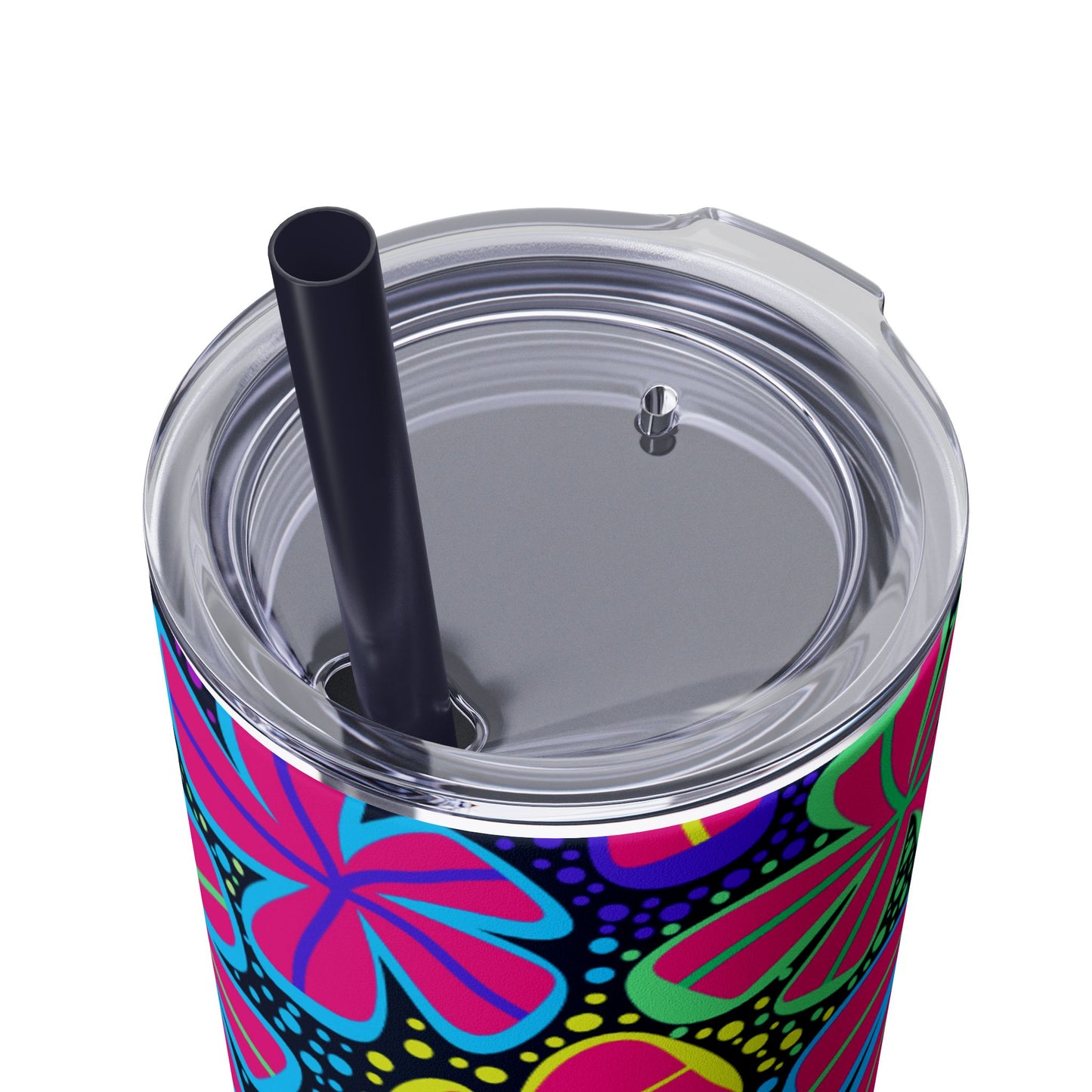 Vibrant Floral Skinny Tumbler, 20oz | Reusable Drink Cup for Home, Office, Road Trips | Fun Gift for Spring, Summer, Birthdays, Garden [...]
