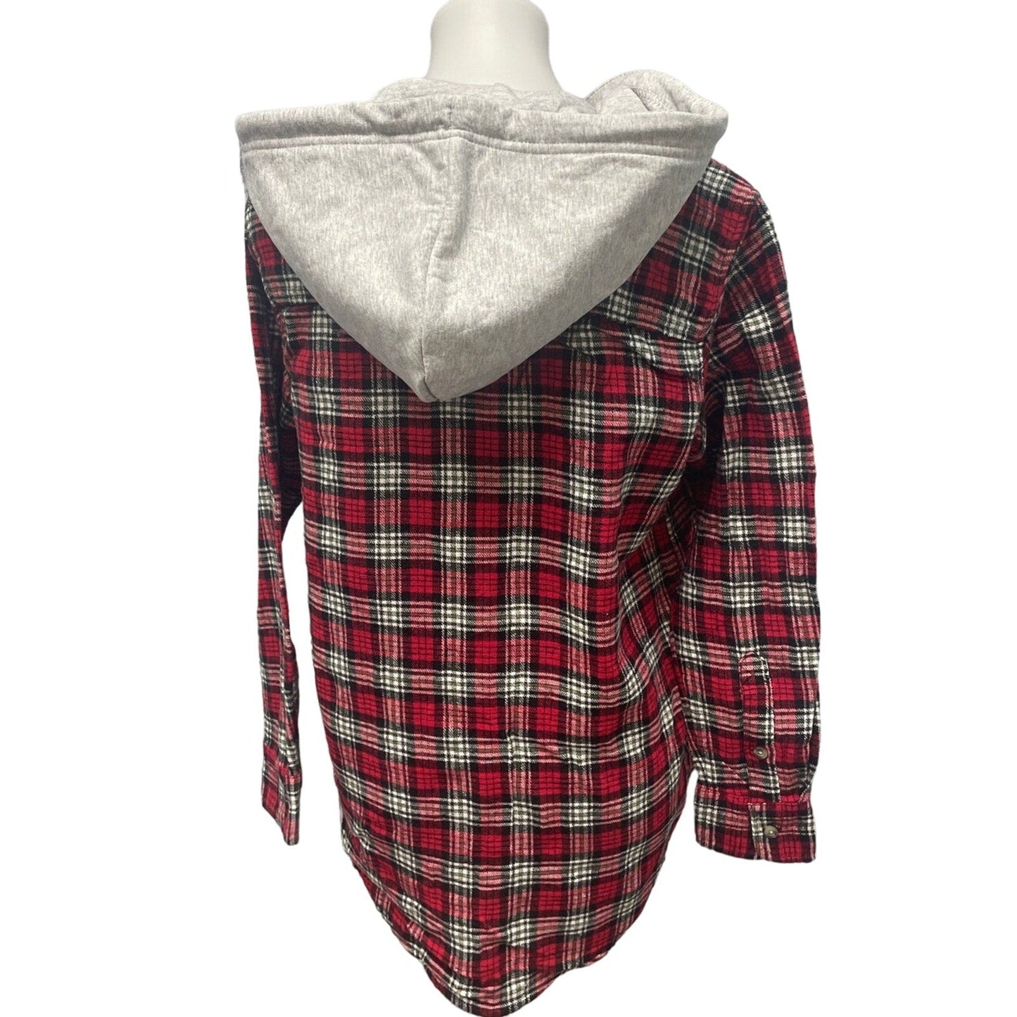 New Hand Printed Womens XXL Black Lab Dog Long Sleeve Plaid Flannel Hoodie