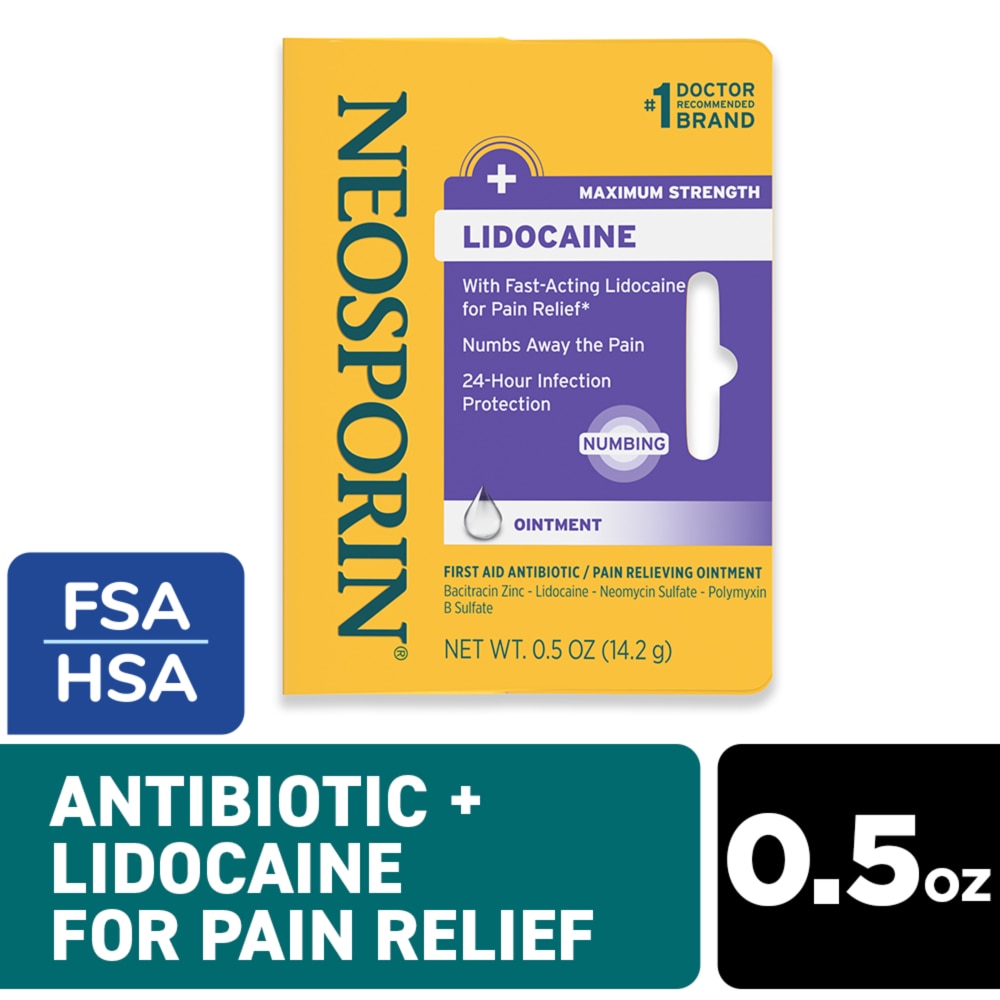 Neosporin Maximum Strength  Ointment Lidocaine  0.5 Oz
