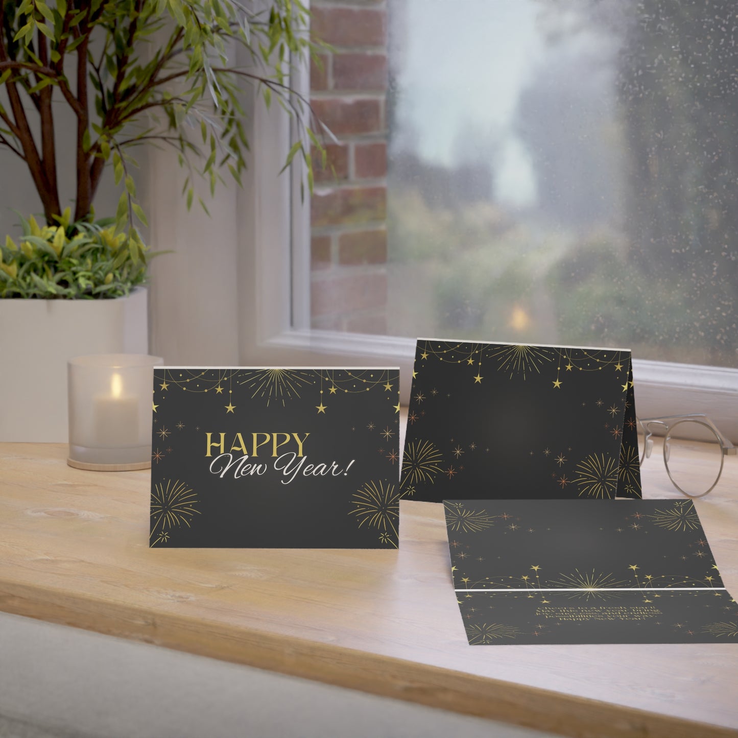 Stylish New Year Greeting Cards - Festive Holiday Stationery for Celebrations, Invitations, Gift Cards, and Special Occasions