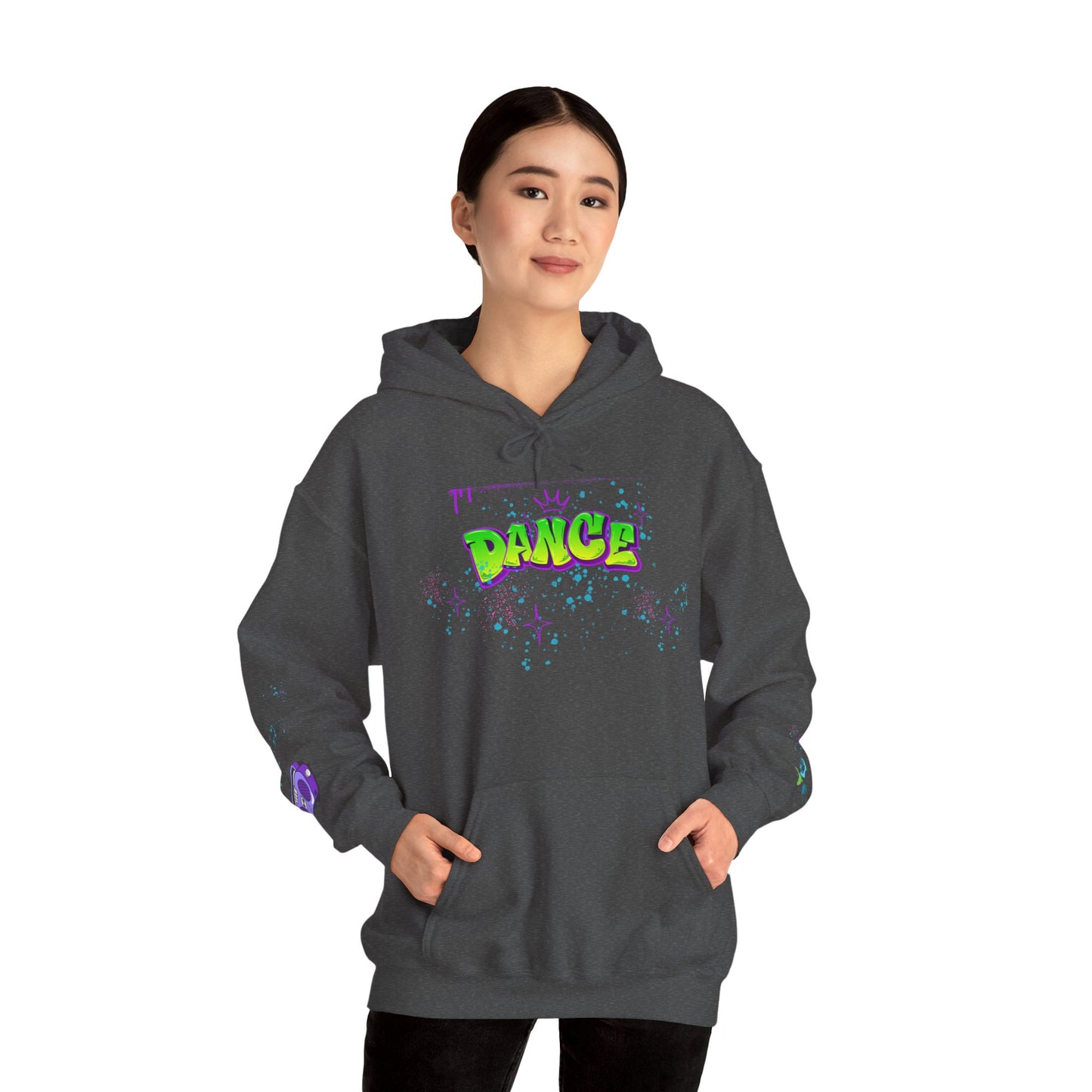Colorful Dance Hoodie for Creative Spirits, Cozy Unisex Hooded Sweatshirt, Perfect for Parties, Dance Classes, Gifts