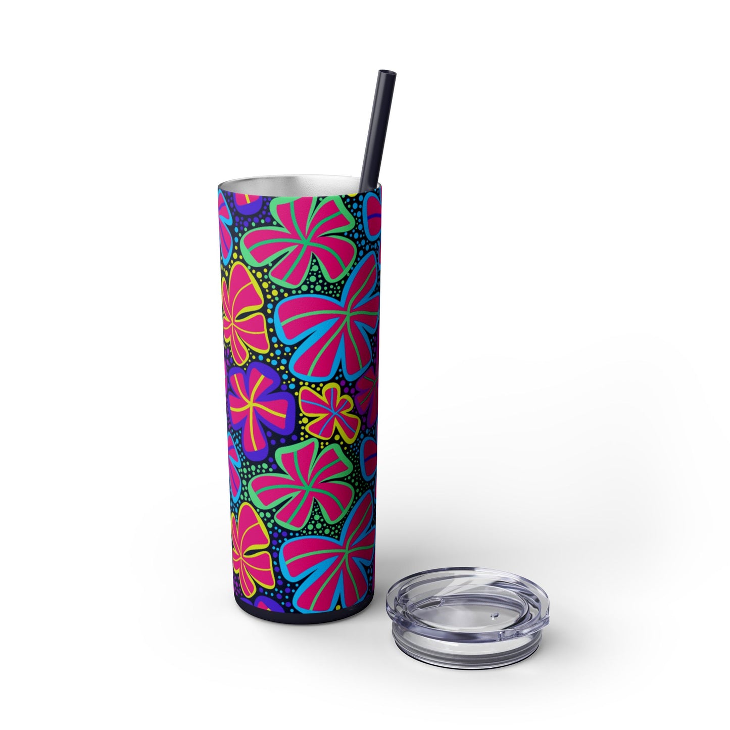 Vibrant Floral Skinny Tumbler, 20oz | Reusable Drink Cup for Home, Office, Road Trips | Fun Gift for Spring, Summer, Birthdays, Garden [...]